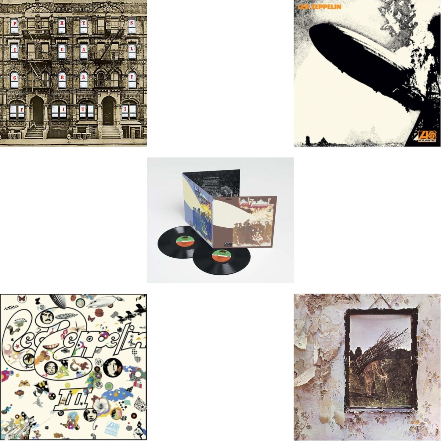 Led Zeppelin - Physical Graffiti (2015 Remaster) & Led Zeppelin Iii (Remastered Original/180G) & Led Zeppelin Ii (Deluxe Remastered/2LP/180) & Led Zeppelin I (180G/Remastered) & Led Zeppelin Iv (Clear LP Vinyl/180G) (Atl75)