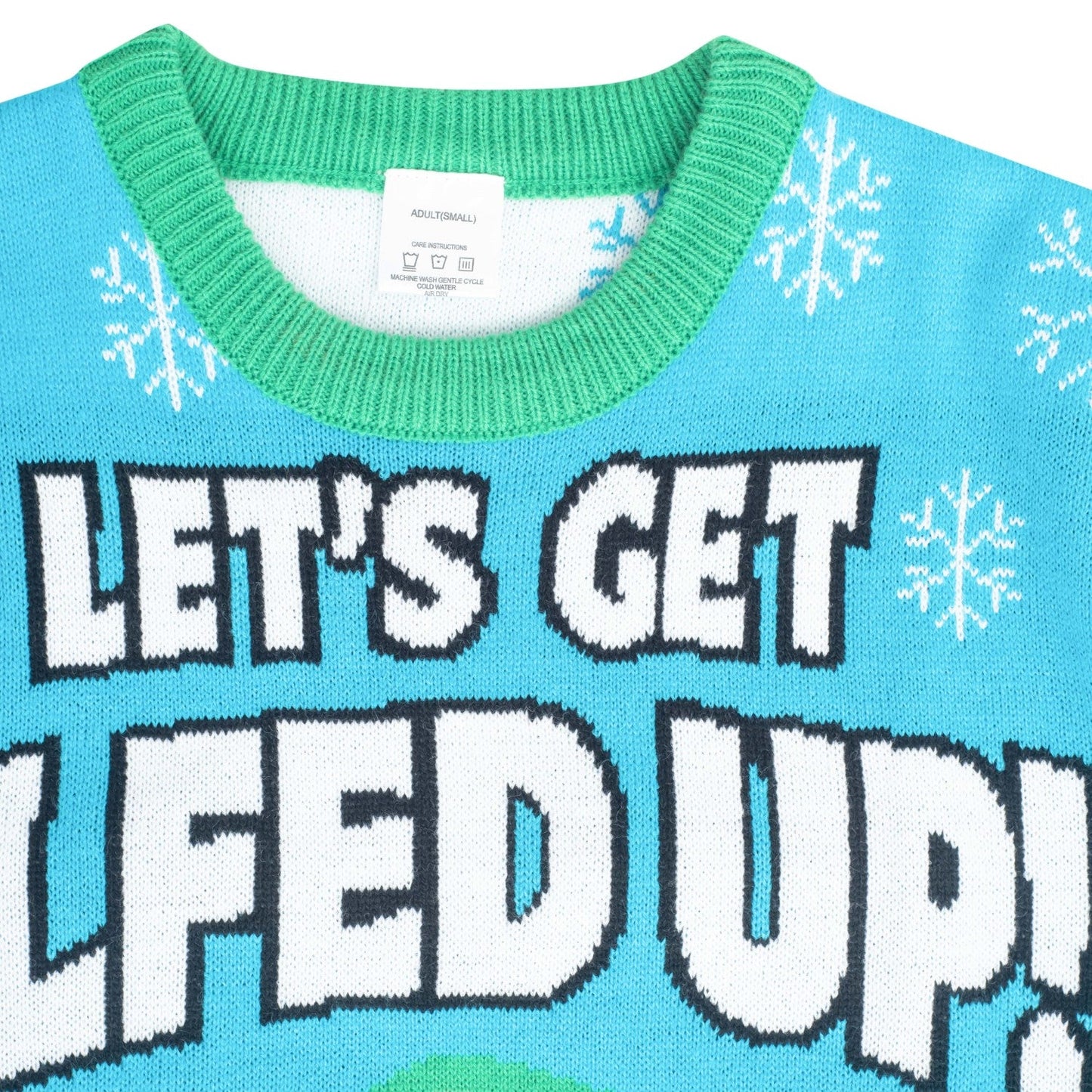 Funny Ugly Christmas Sweater Beverage Dispenser Elfed Up Blitzen's Santa Jingle Juice Knitted Pullover