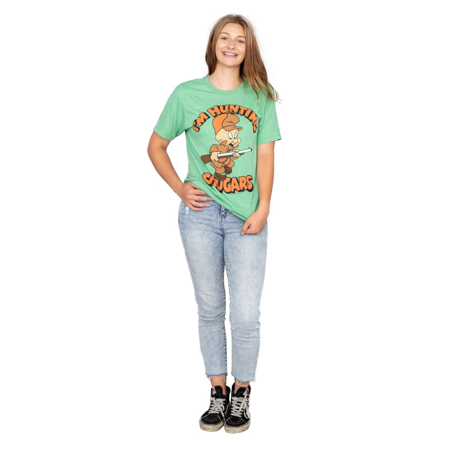 Women's Looney Tunes Elmer Fudd I'm Hunting Cougars T Shirt