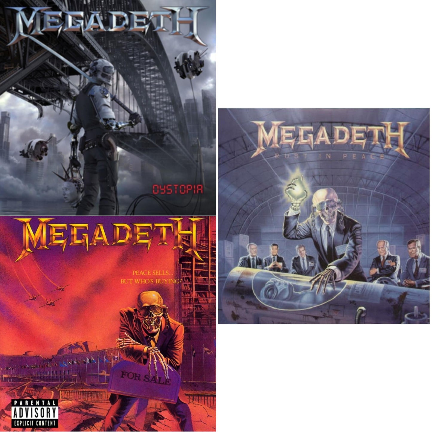Megadeth - Peace Sells But Who's Buying & Rust In Peace & Dystopia - LP Vinyl Bundle