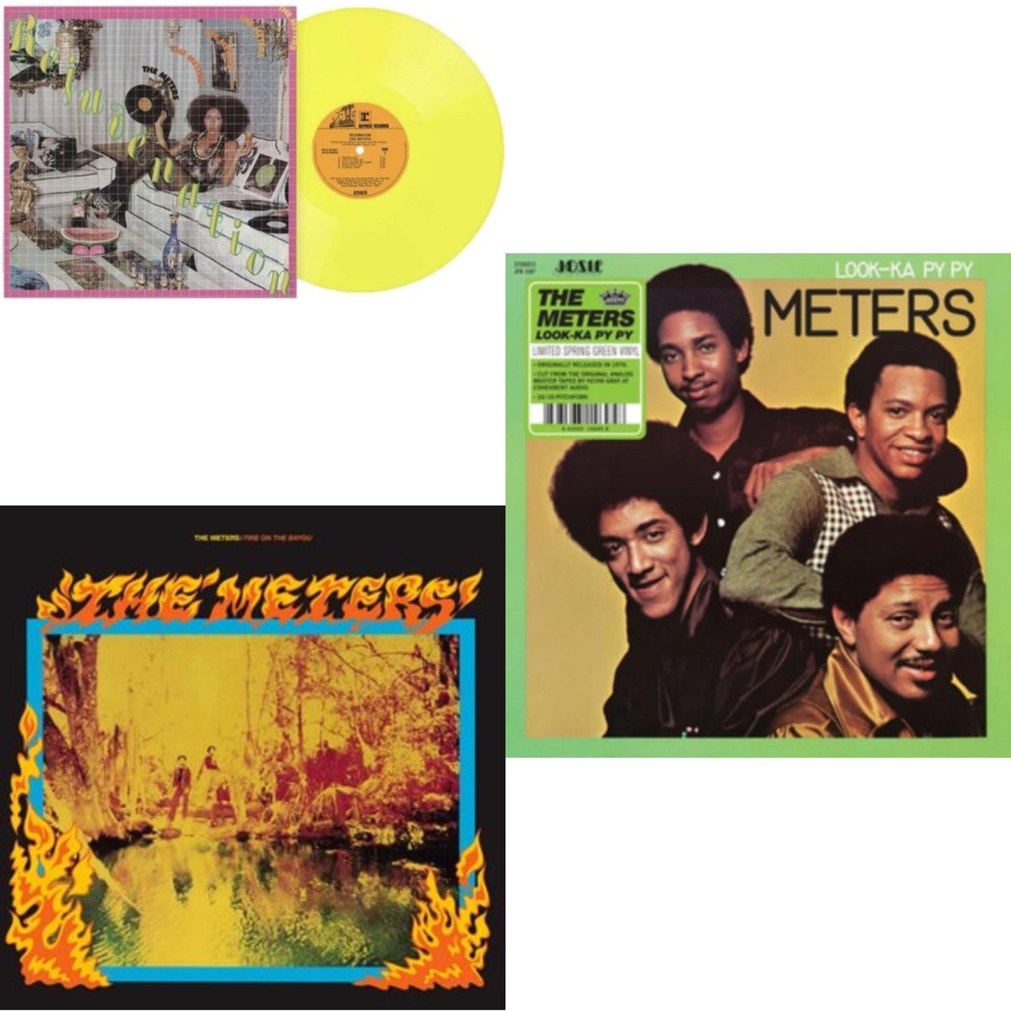 Meters - Rejuvenation (Neon Yellow LP Vinyl) & Fire On The Bayou & Look-Ka Py Py (Spring Green LP Vinyl)