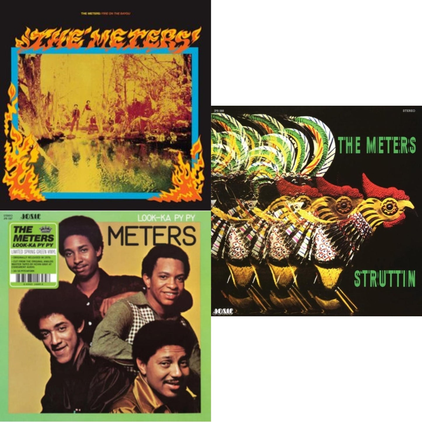 Meters - Fire On The Bayou & Look-Ka Py Py (Spring Green LP Vinyl) & Struttin' (Blue Jay LP Vinyl)