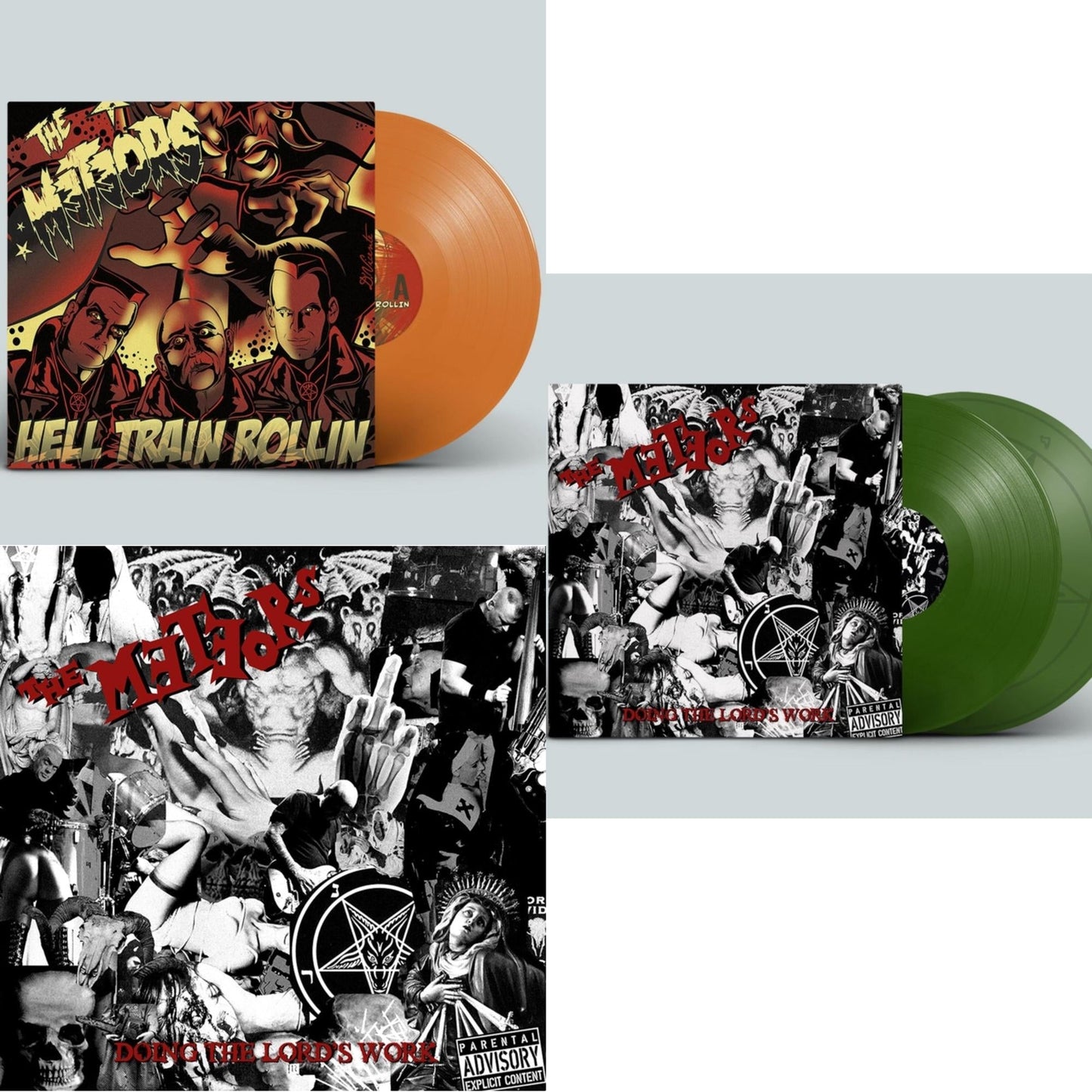 Meteors - Hell Train Rollin & Doing The Lord's Work & Doing The Lord's Work (Green LP Vinyl)