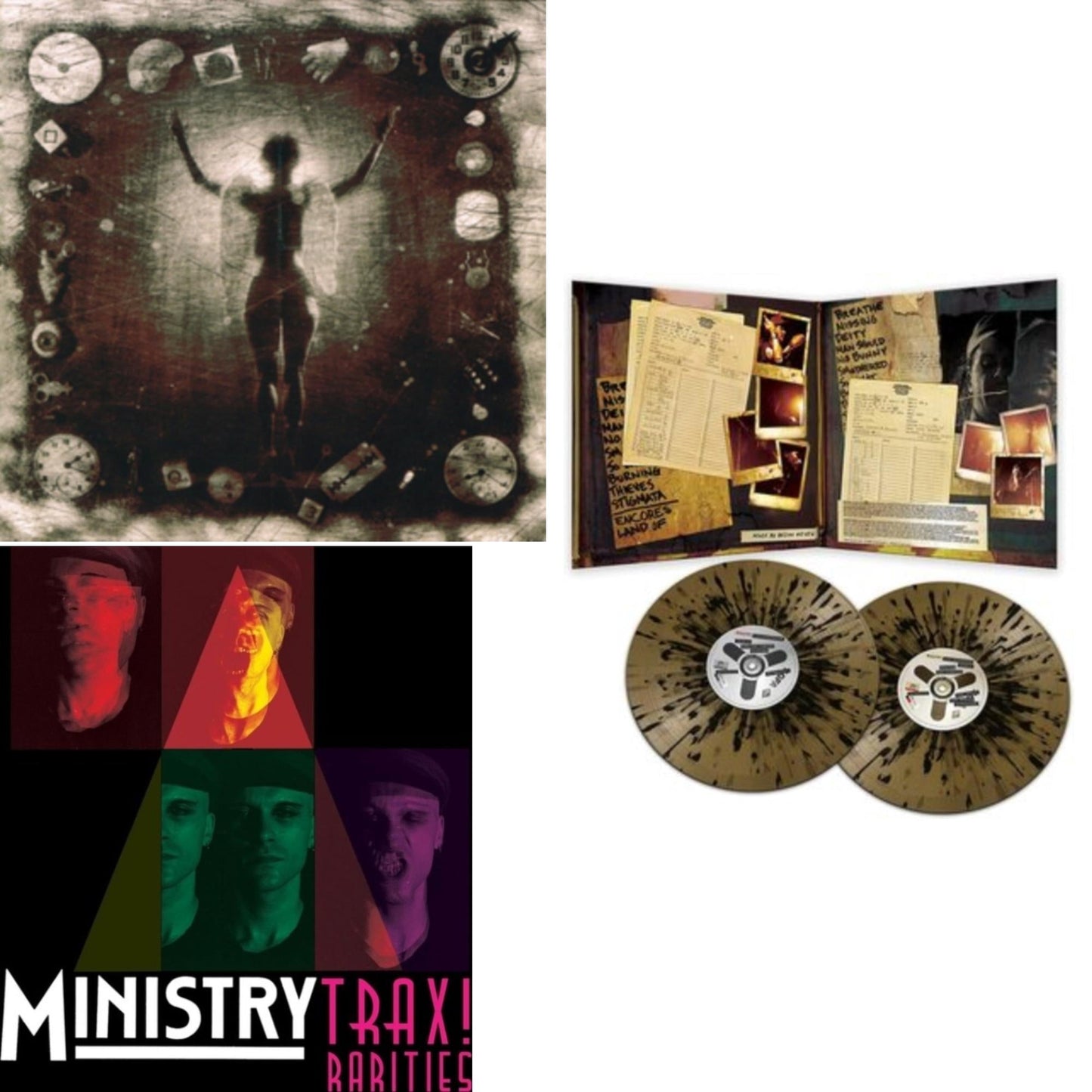 Ministry - Ke*A*H** (Psalm 69) (180G) & Live Necronomicon (Black & Gold Splatter Vinyl/2LP) & Trax Rarities (Black/White/Magenta Splatter LP Vinyl)