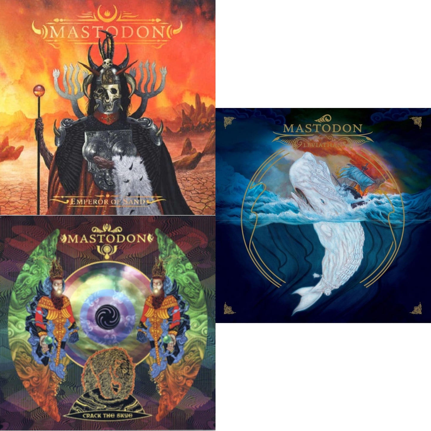 Mastodon - Emperor Of Sand (2LP/180G) & Crack The Skye & Leviathan (White & Kelly Green Merge With Splatter LP Vinyl)