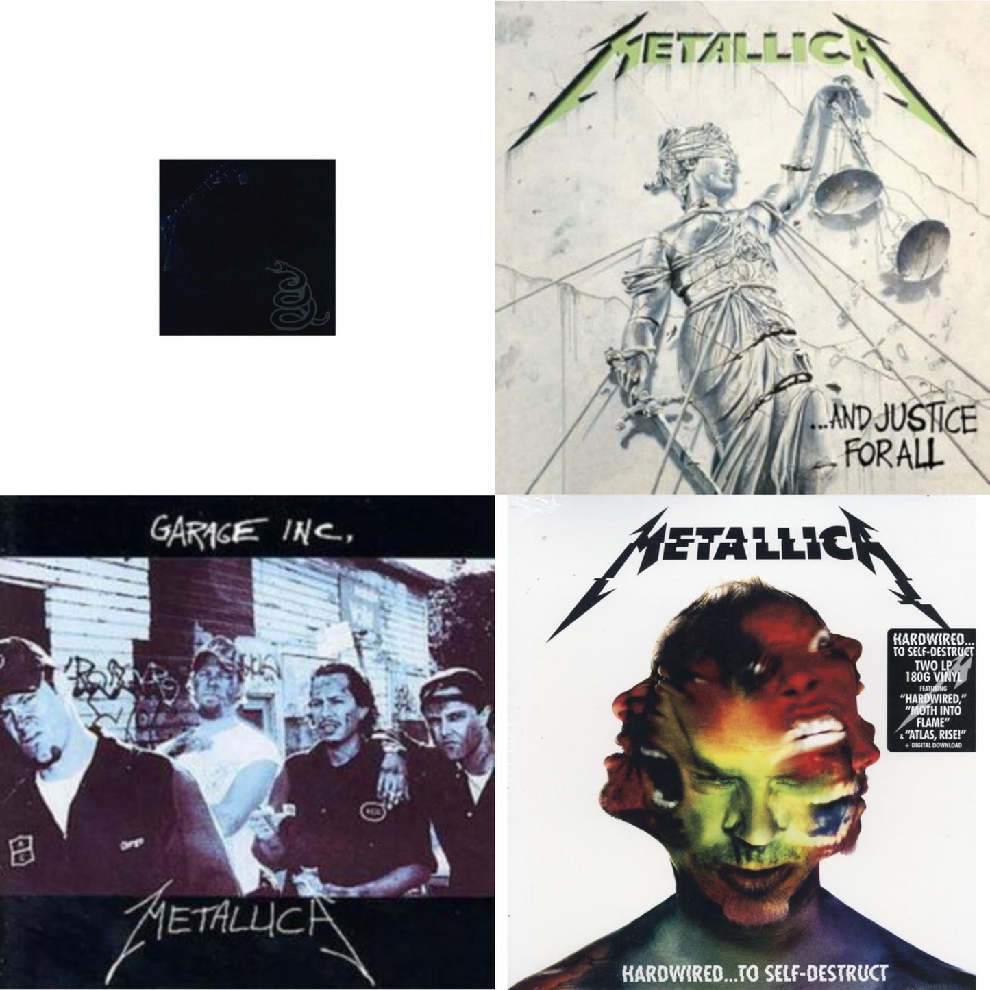 Metallica - Metallica (Remastered/2LP) & Garage Inc. & Hardwired To Self-Destruct (2LP/180G/Dl Card) & And Justice For All (Remastered)