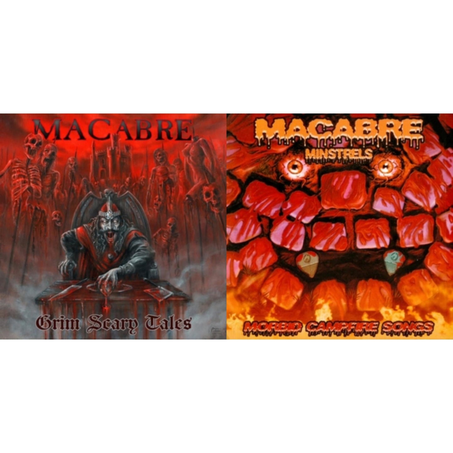 Macabre - Grim Scary Tales (Remastered/Red Cassette) & Macabre Minstrels: Morbid Campfire Songs