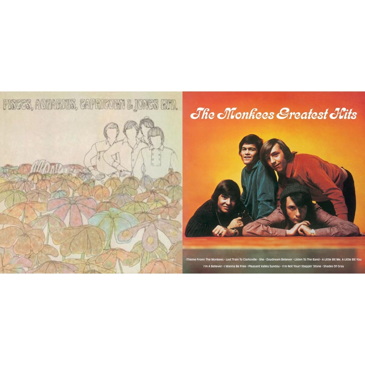 Monkees - Greatest Hits (Yellow LP Vinyl) (Rocktober) & Pisces, Aquarius, Capricorn & Jones Ltd. (Violet LP Vinyl/Limited Anniversary Edition)