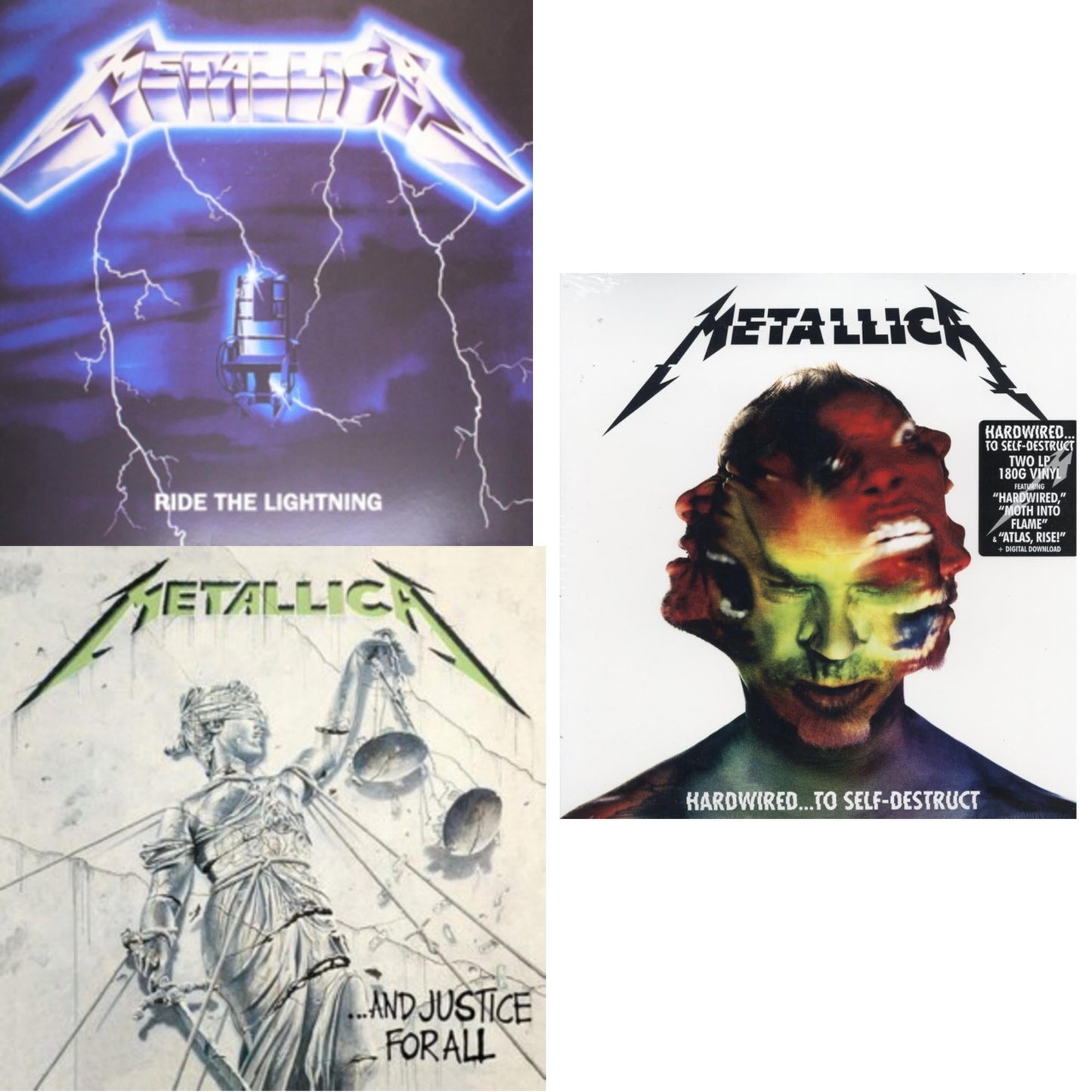 Metallica - Ride The Lightning (180G) & Hardwired To Self-Destruct (2LP/180G/Dl Card) & And Justice For All (Remastered)