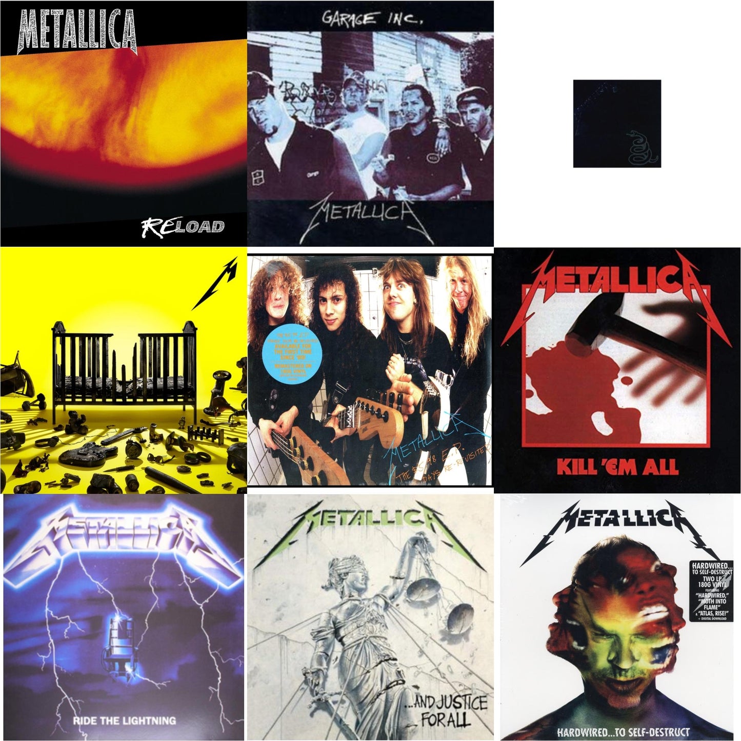 Metallica - 72 Seasons (2LP) & Metallica (Remastered/2LP) & Reload & Garage Inc. & Kill Em All (180G) & Ride The Lightning (180G) & Hardwired To Self-Destruct (2LP/180G/Dl Card) & $5.98 Ep: Garage Days Re-Revisited (Remastered) & And Justice For All