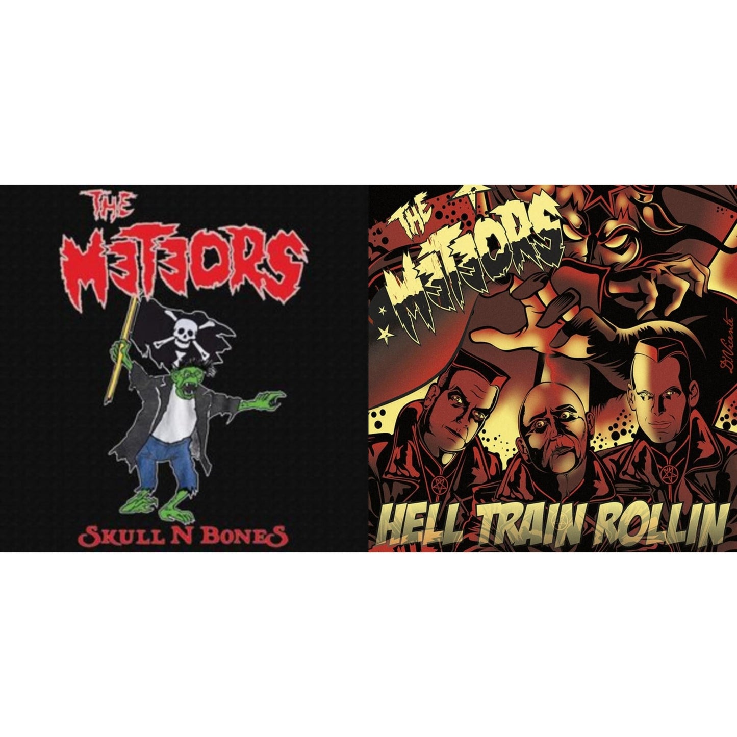 Meteors - Hell Train Rollin & Skull N Bones - LP Vinyl Bundle