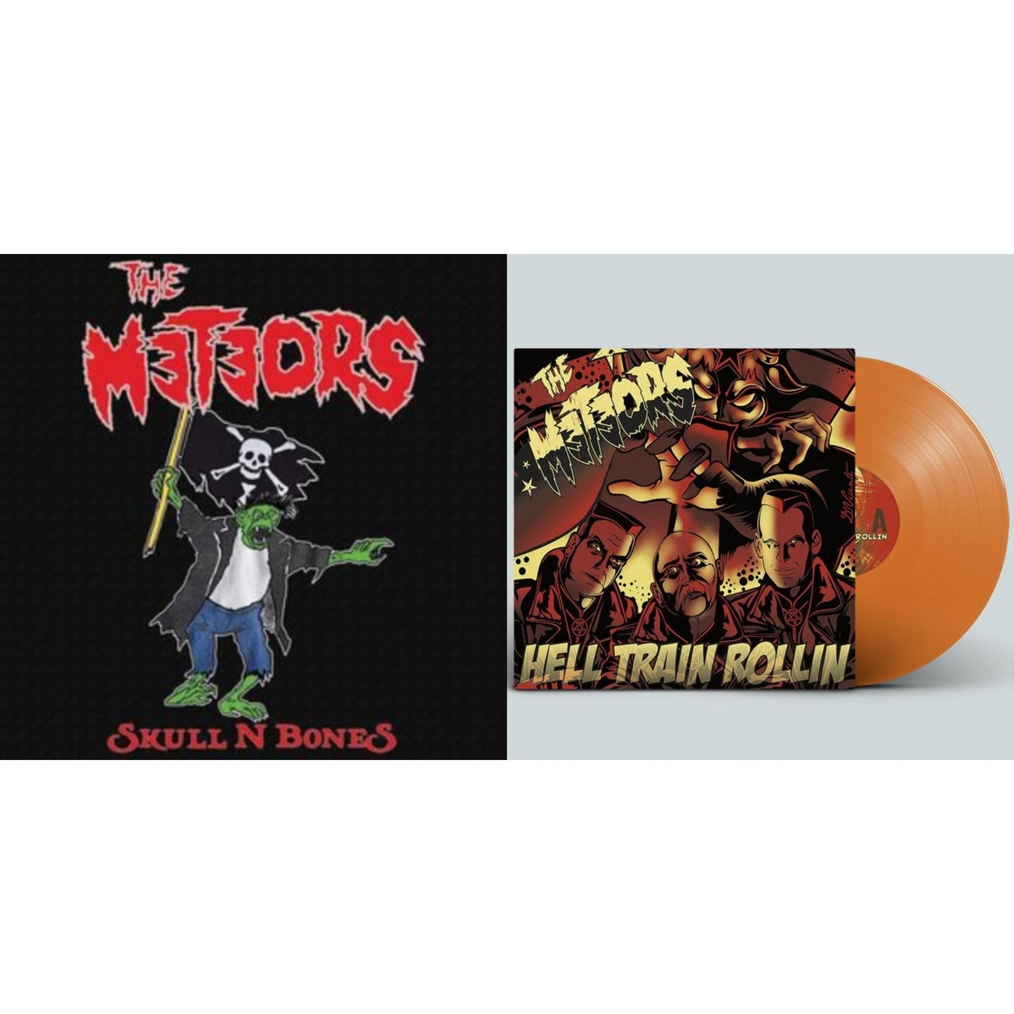 Meteors - Skull N Bones & Hell Train Rollin - LP Vinyl Bundle