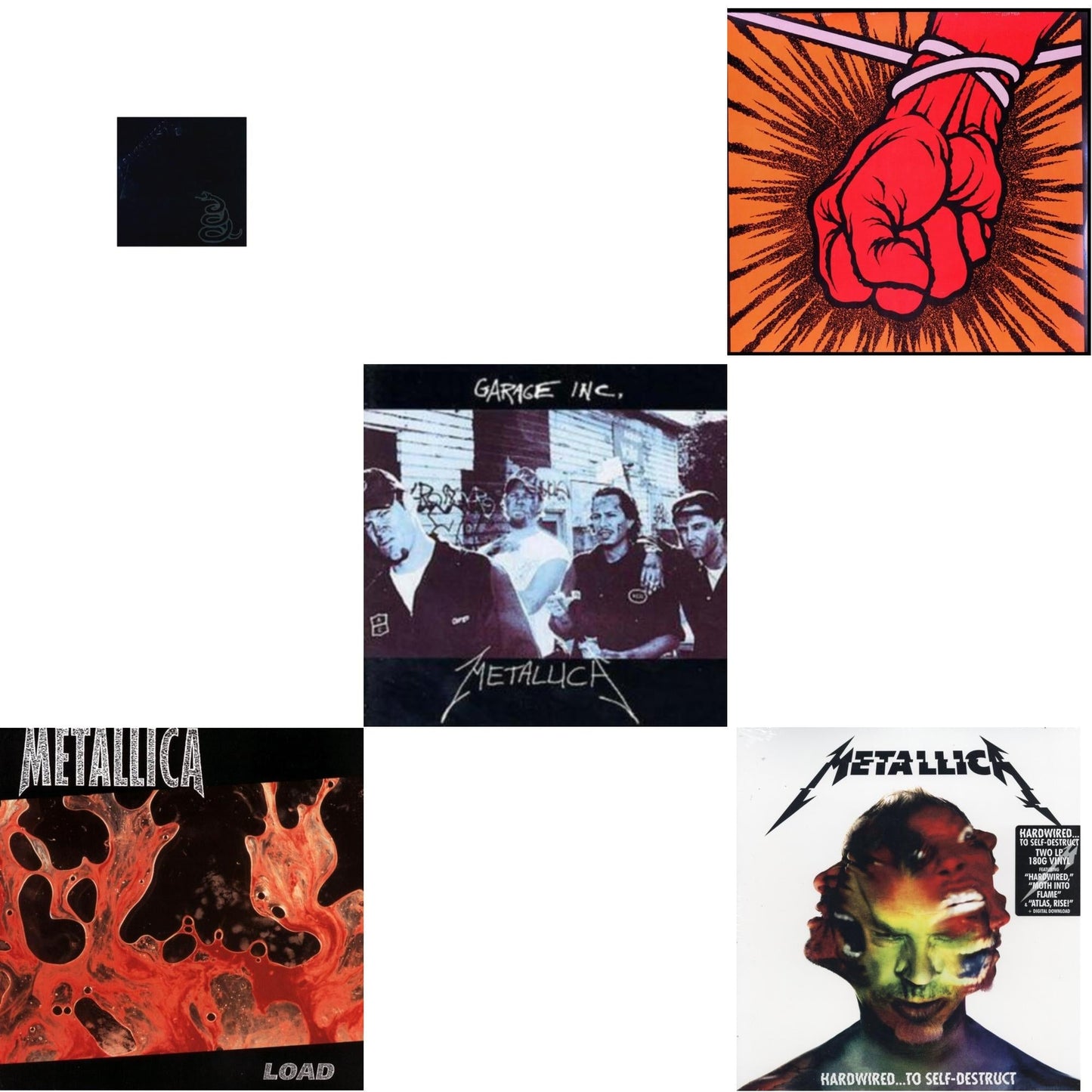 Metallica - Metallica (Remastered/2LP) & Load & Garage Inc. & St Anger & Hardwired To Self-Destruct (2LP/180G/Dl Card)