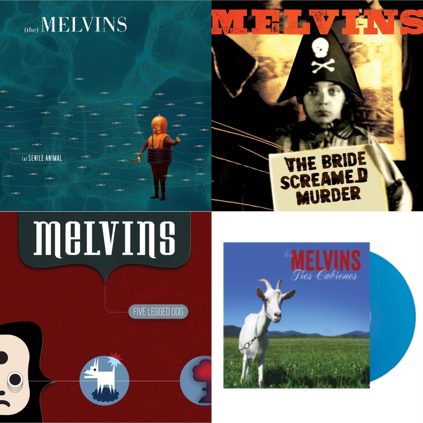 Melvins - Senile Animal Sea Blue LP Vinyl & Bride Screamed Murder (Apple Red LP Vinyl) & Five Legged Dog & Tres Cabrones
