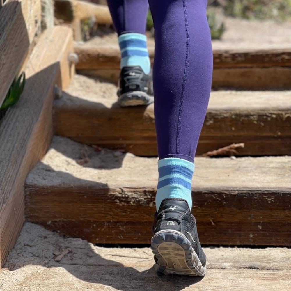 Organic Cotton Sky/Blue Adult Quarter Crew Socks