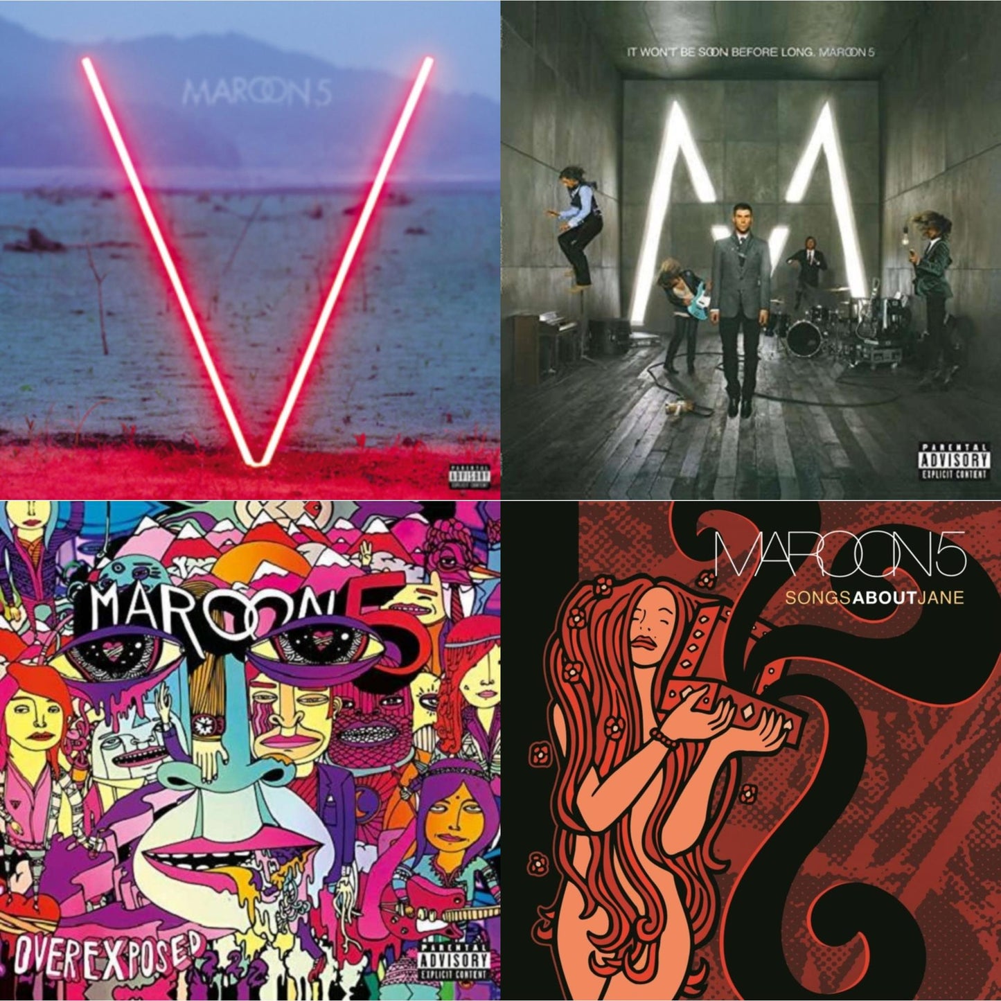 Maroon 5 - Maroon 5 - V (Black LP) (Exp) & It Won't Be Soon Before Long & Overexposed & Songs About Jane