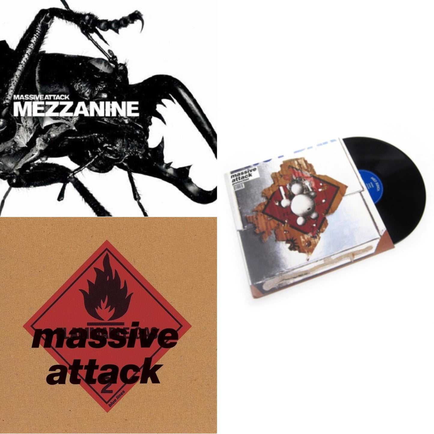 Massive Attack - Mezzanine & Blue Lines & Protection - LP Vinyl Bundle