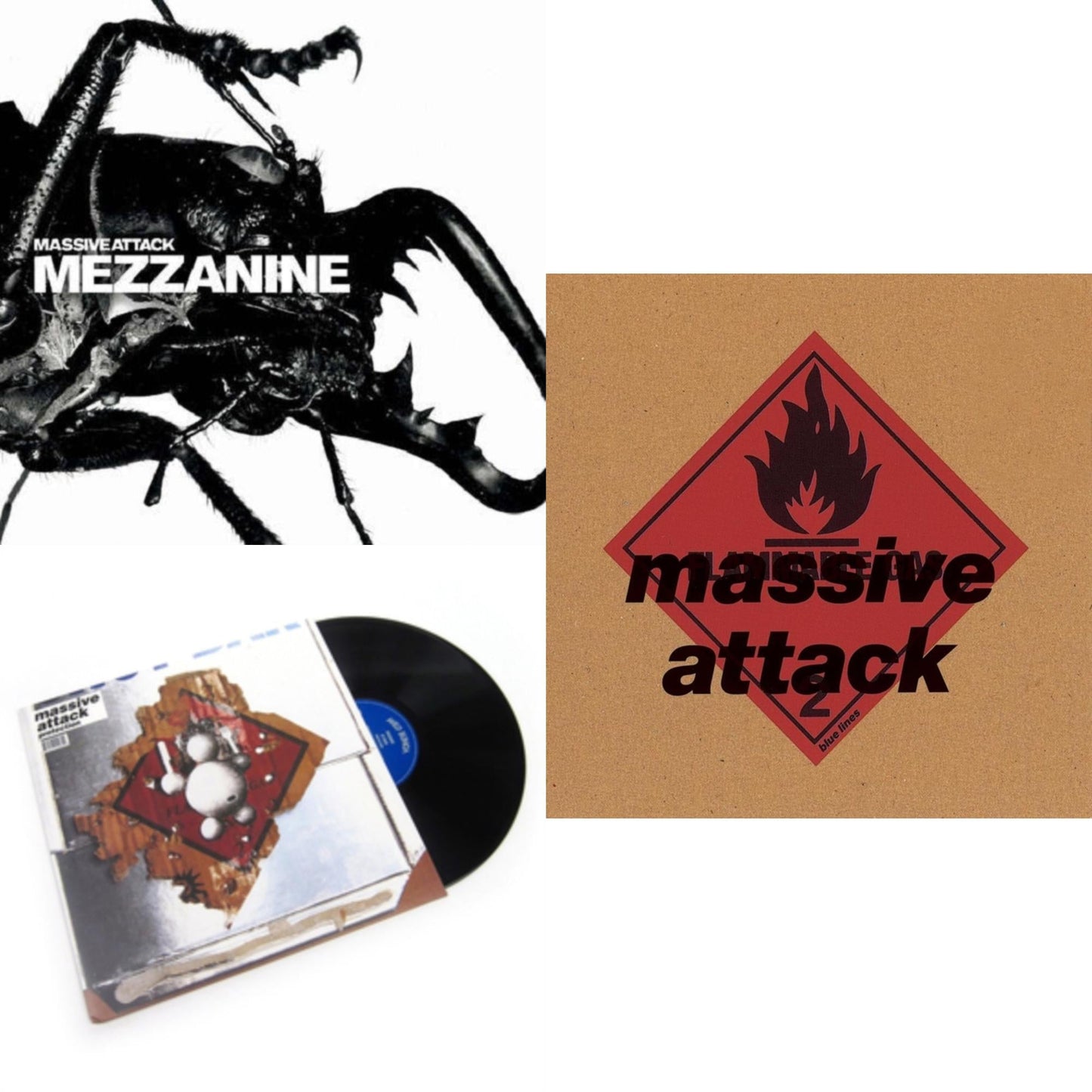 Massive Attack - Mezzanine & Protection & Blue Lines - LP Vinyl Bundle