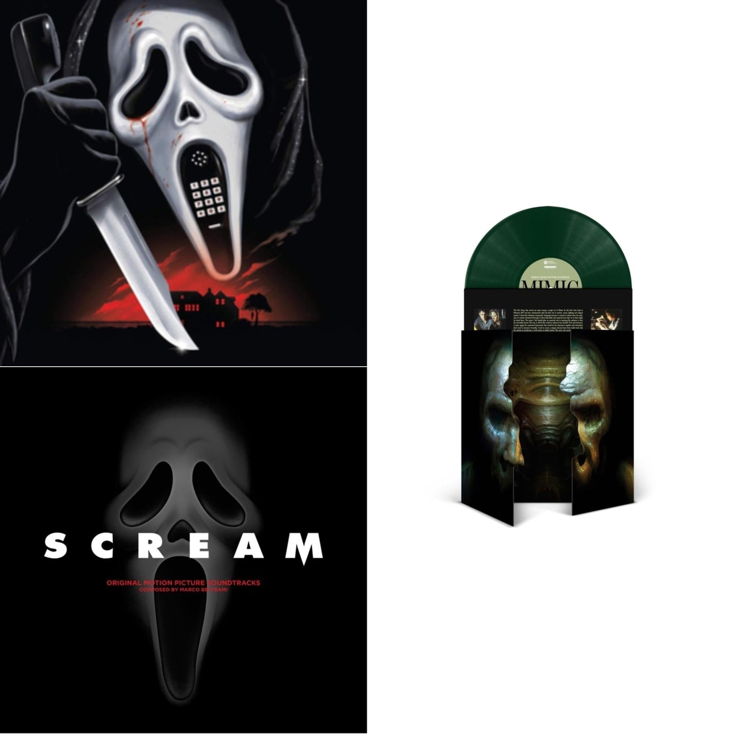 Marco Beltrami - Scream / Scream 2 (Red LP Vinyl) & Scream (Original Motion Picture Scores) (Red Marbled Vinyl/4LP Box Set) & Mimic (Dark Green LP Vinyl)