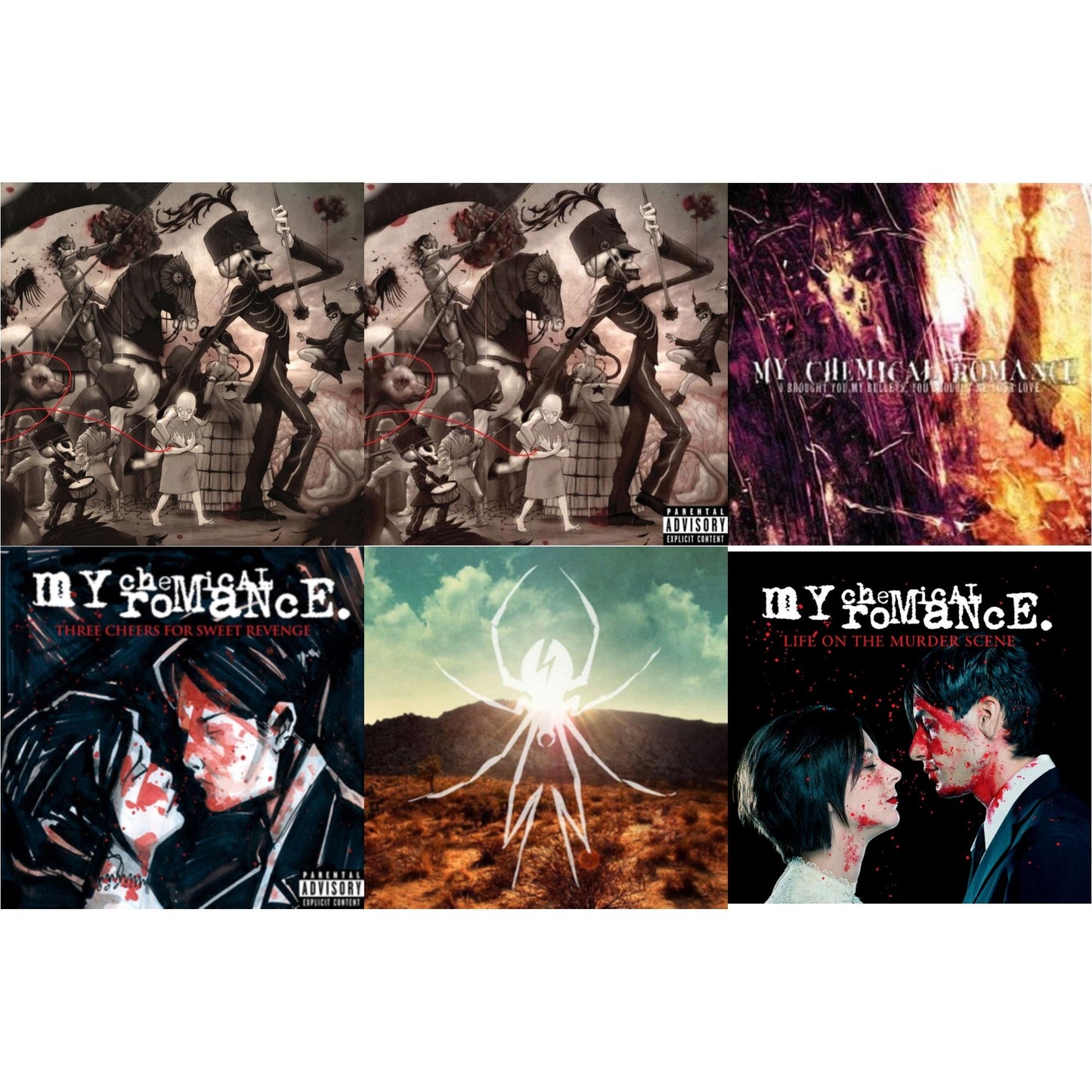 My Chemical Romance - Life On The Murder Scene & Black Parade (X) (Picture Disc) & I Brought You My Bullets You Brought Me Your Love & Black Parade & Three Cheers For Sweet Revenge & Danger Days: True Lives Of The Fabulous Killjoys - LP Vinyl Bundle