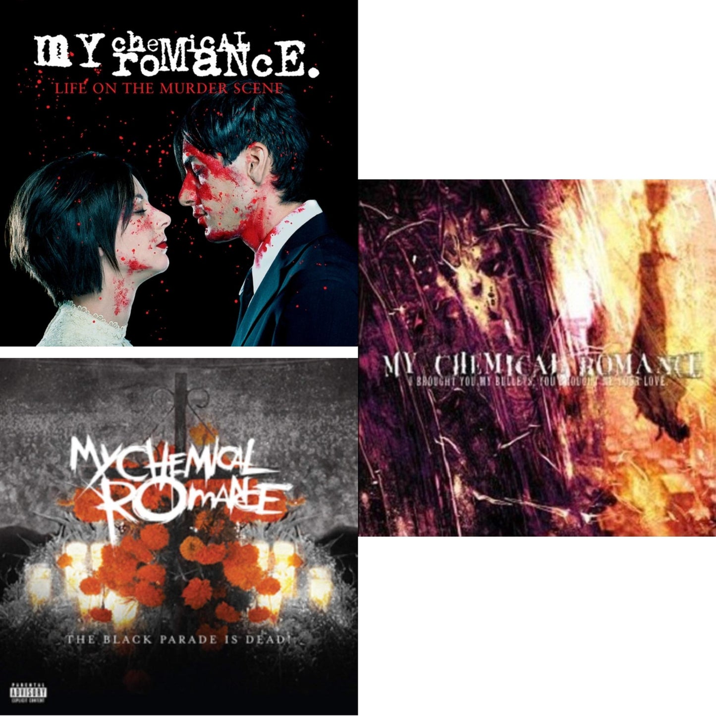 My Chemical Romance - Life On The Murder Scene & Black Parade Is Dead! & I Brought You My Bullets You Brought Me Your Love - LP Vinyl Bundle