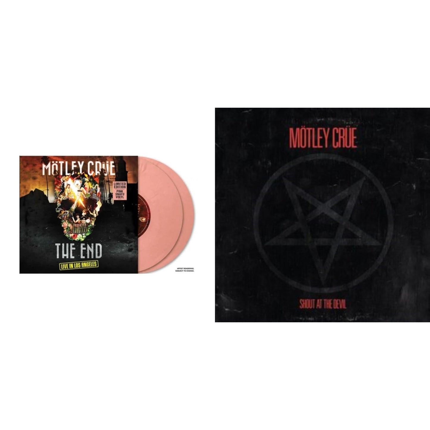 Motley Crue - End - Live In Los Angeles (Pink Snafu Colored Vinyl/2LP) & Shout At The Devil