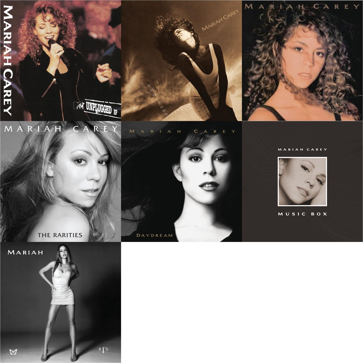 Mariah Carey - Mtv Unplugged & Emotions & Mariah Carey & Rarities (4LP) & Daydream & Music Box: 30Th Anniversary Expanded Edition (4LP) & #1’S (2LP/Metallic Silver & Black Swirl Vinyl)