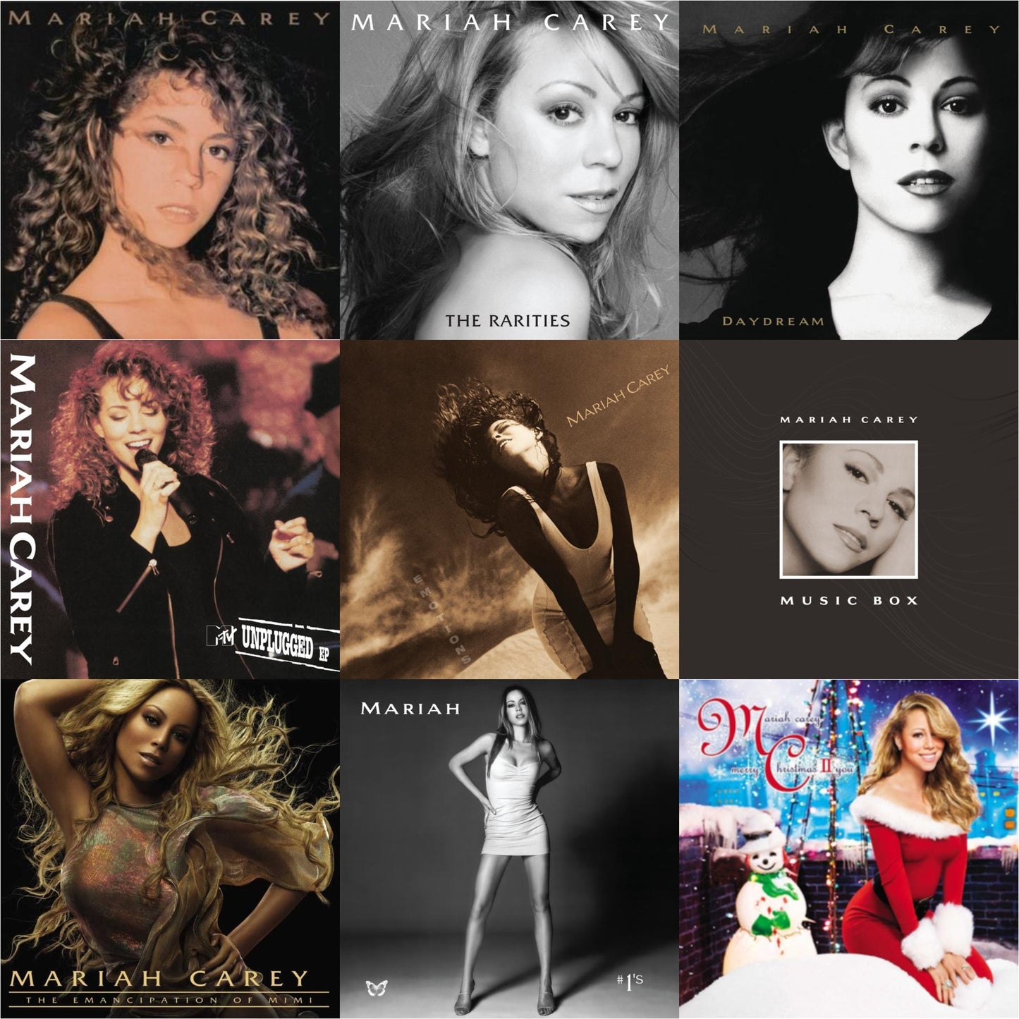 Mariah Carey - Mariah Carey & Rarities (4LP) & Daydream & Mtv Unplugged & Emotions & Music Box: 30Th Anniversary Expanded Edition (4LP) & Emancipation Of Mimi (2LP) & #1’S (2LP/Metallic Silver & Black Swirl Vinyl) & Merry Christmas Ii You