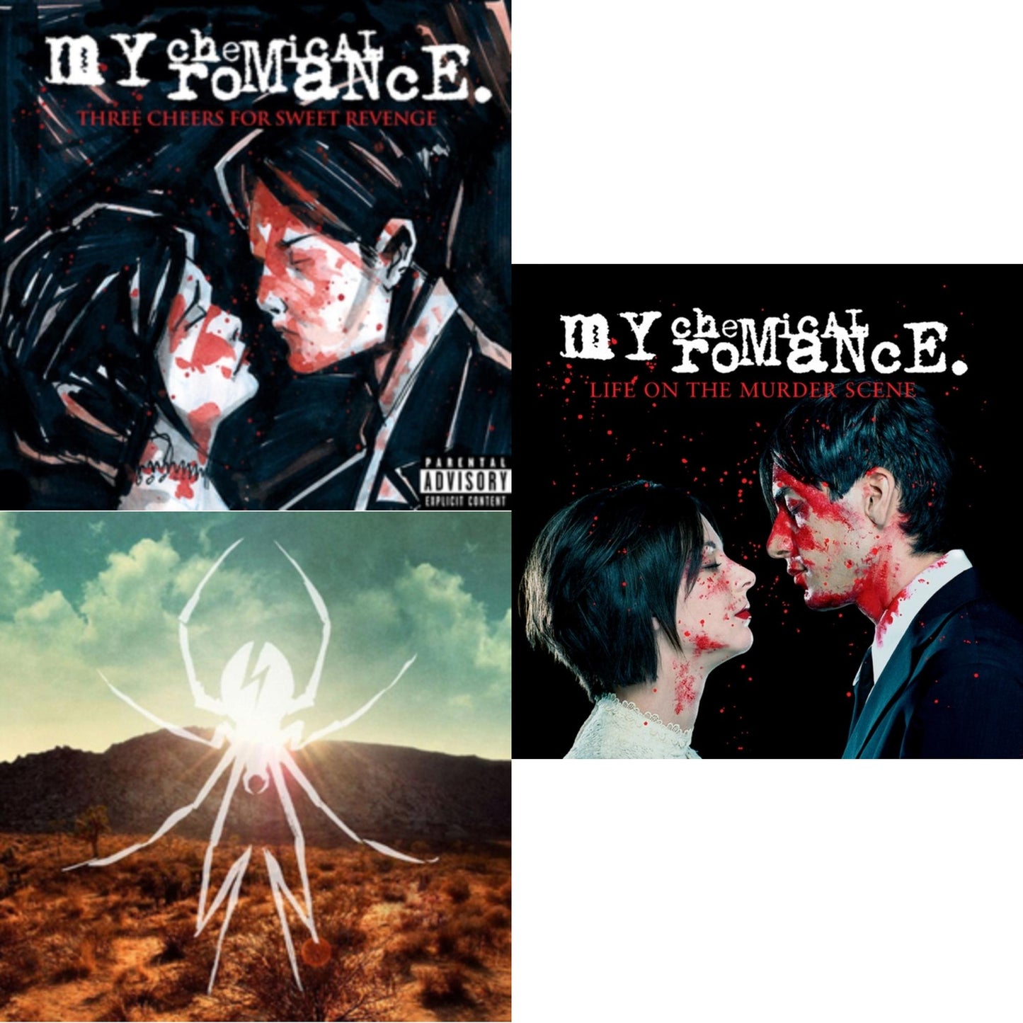 My Chemical Romance - Life On The Murder Scene & Three Cheers For Sweet Revenge & Danger Days: True Lives Of The Fabulous Killjoys - LP Vinyl Bundle