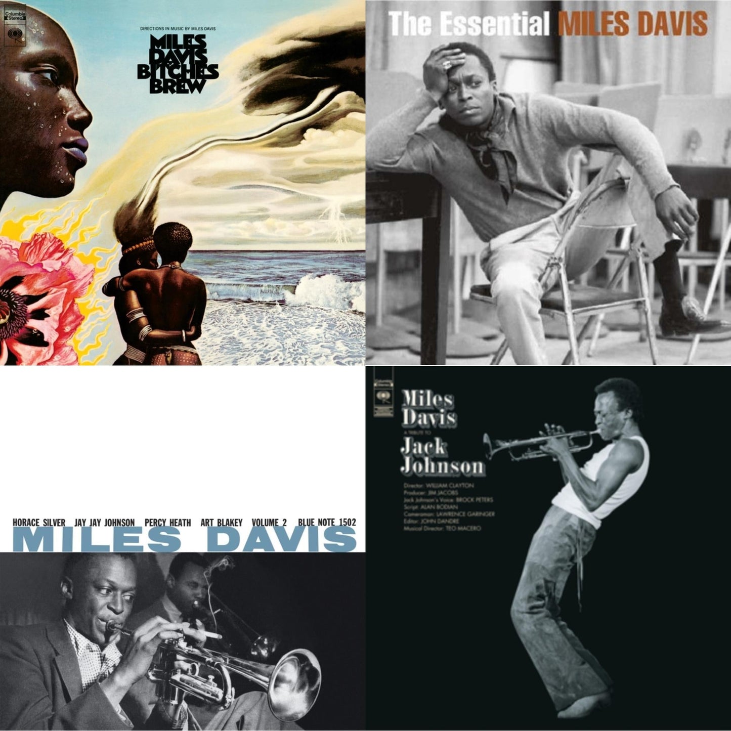 Miles Davis - Bitches Brew (2LP/140G) & Tribute To Jack Johnson (140G/Dl Insert) & Volume 2 (Blue Note Classic LP Vinyl Series) & Essential Miles Davis (2LP)