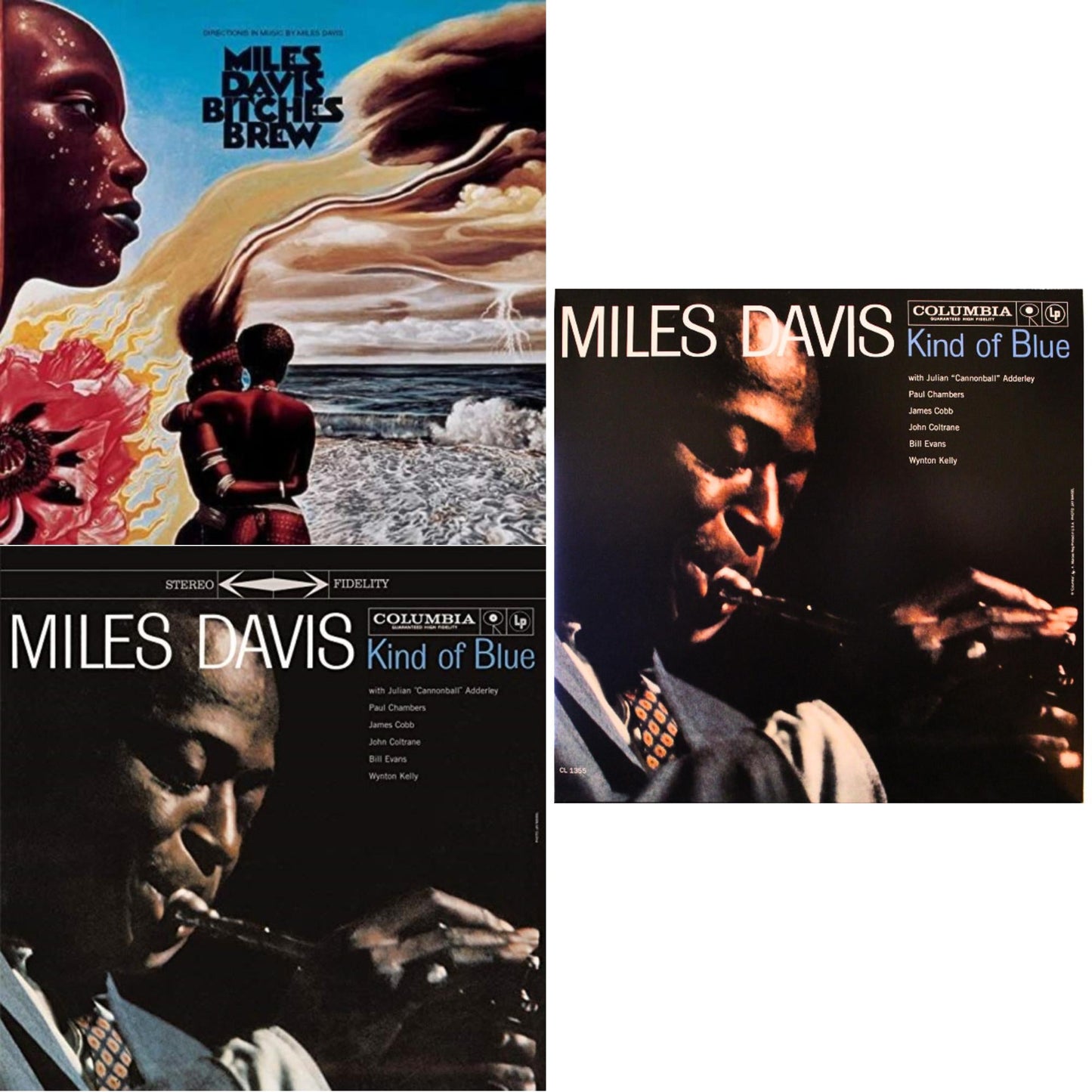 Miles Davis - Kind Of Blue (180G) & Bitches Brew & Kind Of Blue (Mono) - LP Vinyl Bundle