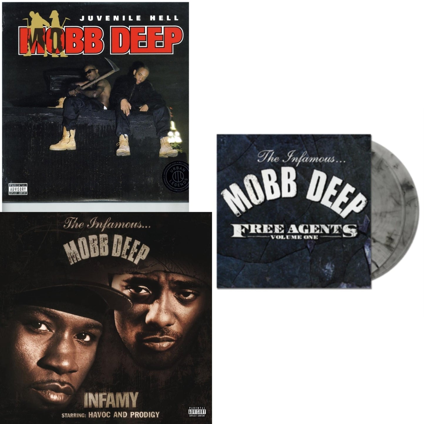Mobb Deep - Infamy (2 LP/140G Vinyl/Dl Code) & Juvenile Hell (LP) & Free Agents (Smokey Clear LP Vinyl)