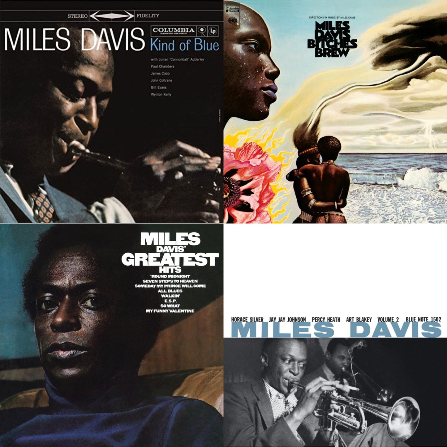 Miles Davis - Bitches Brew (2LP/140G) & Volume 2 (Blue Note Classic LP Vinyl Series) & Kind Of Blue (180G) & Greatest Hits (1969) (150G/Dl Code)
