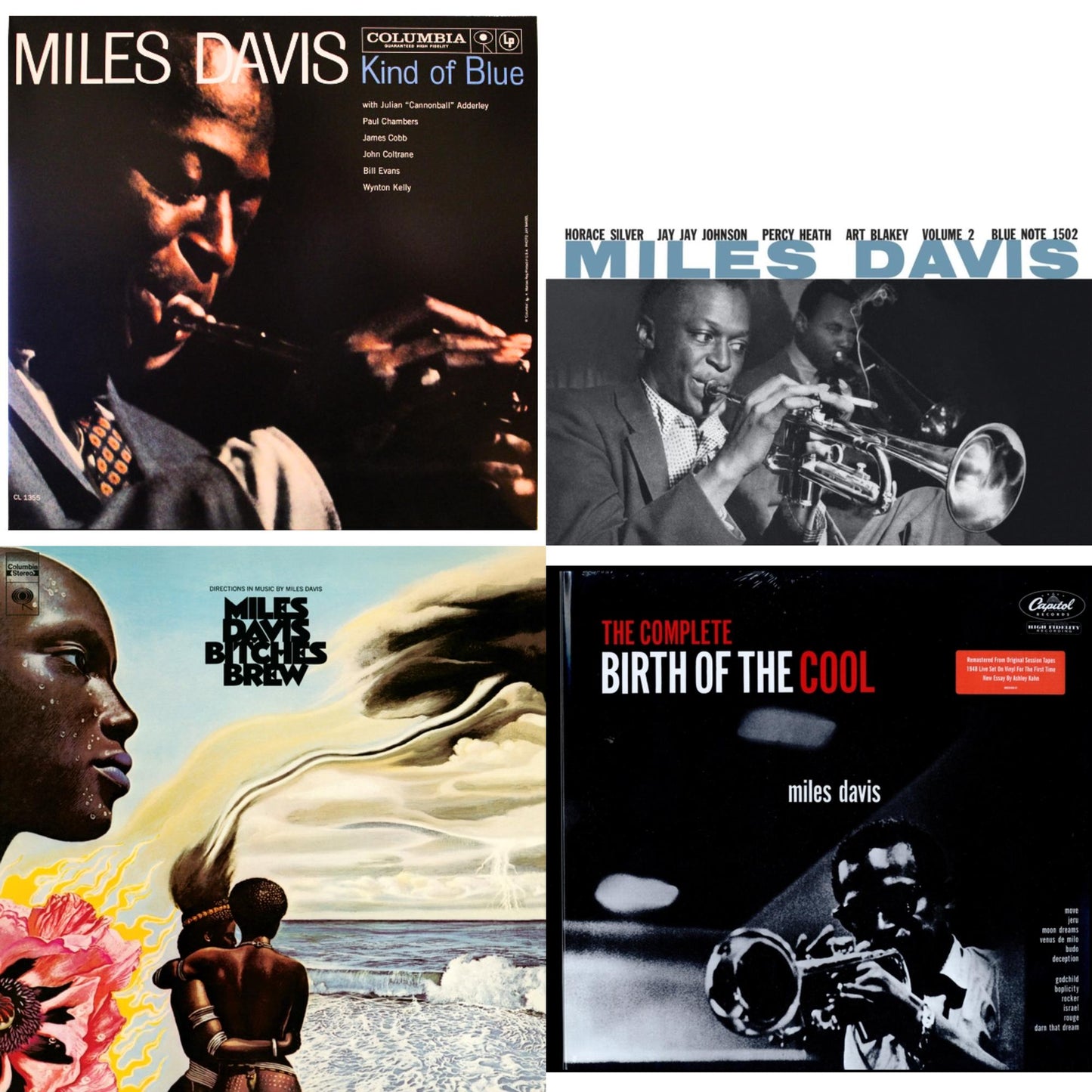 Miles Davis - Bitches Brew (2LP/140G) & Volume 2 (Blue Note Classic LP Vinyl Series) & Complete Birth Of The Cool (2LP) & Kind Of Blue (Mono)