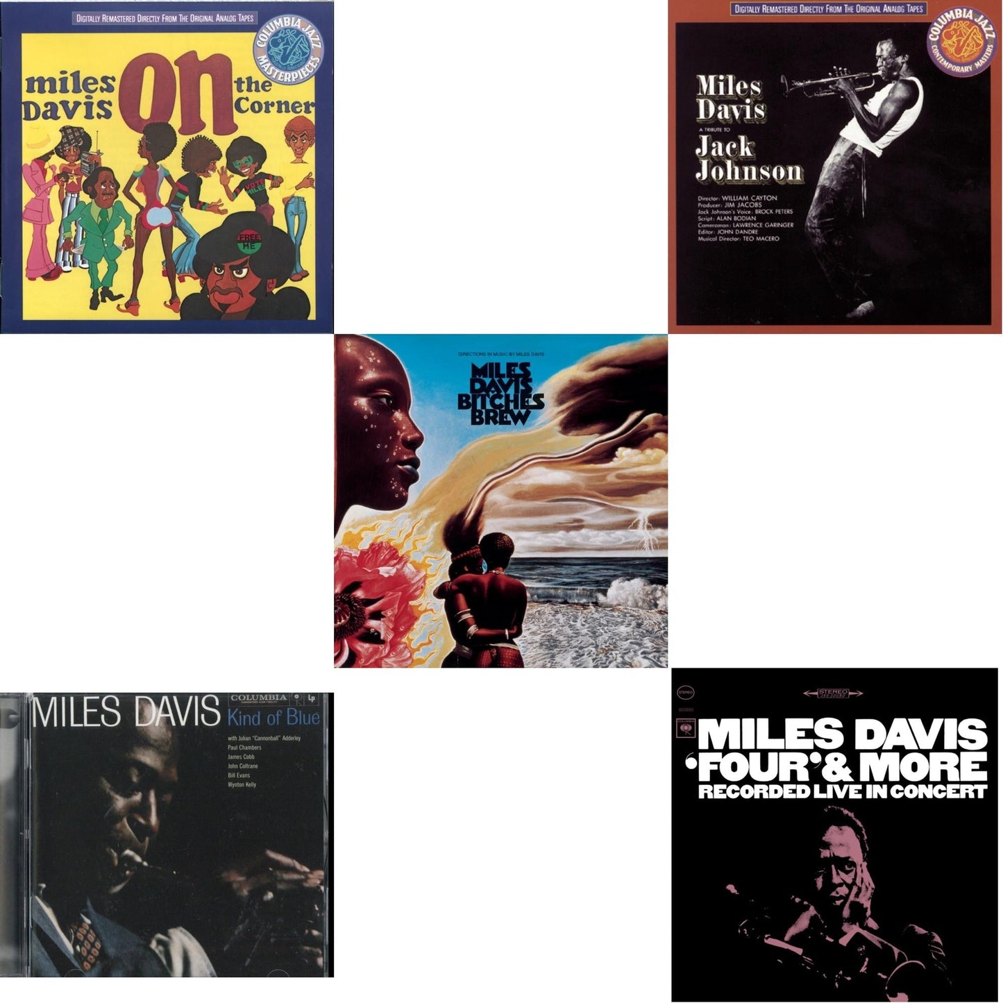 Miles Davis - Kind Of Blue & Bitches Brew & On The Corner & Four & More & Tribute To Jack Johnson - CD Bundle
