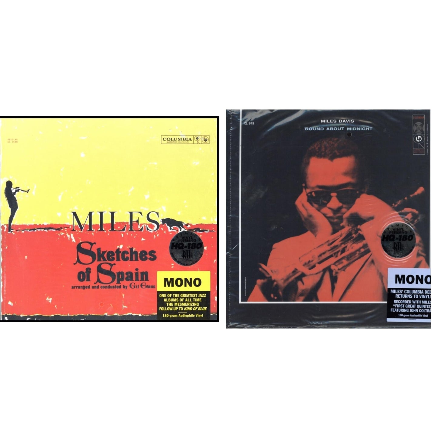 Miles Davis - Sketches Of Spain (Mono) & Round About Midnight (180G/Mono) - LP Vinyl Bundle