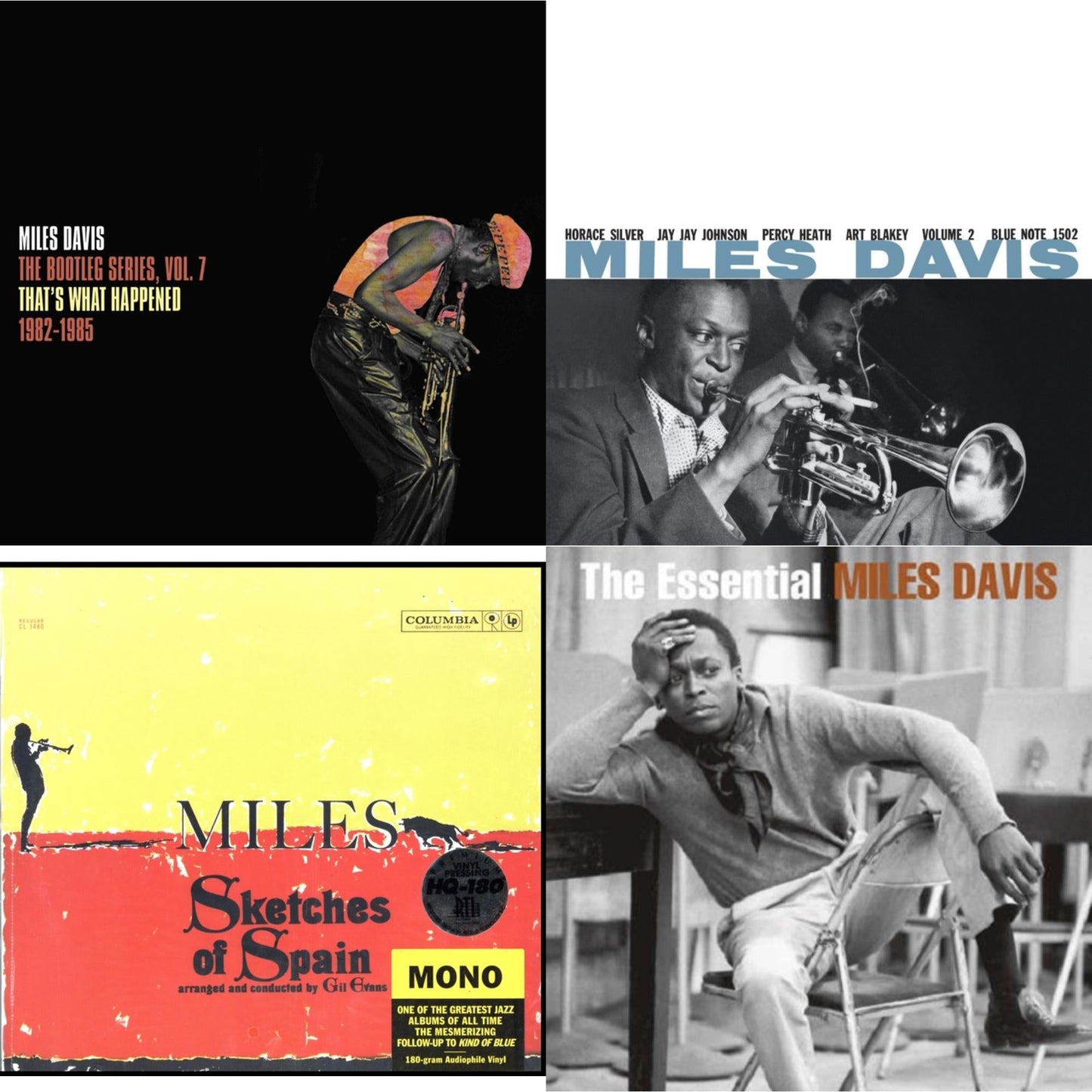 Miles Davis - Bootleg Series Vol. 7: That’S What Happened 1982-1985 (2LP/White Vinyl) & Volume 2 (Blue Note Classic LP Vinyl Series) & Sketches Of Spain (Mono) & Essential Miles Davis (2LP)