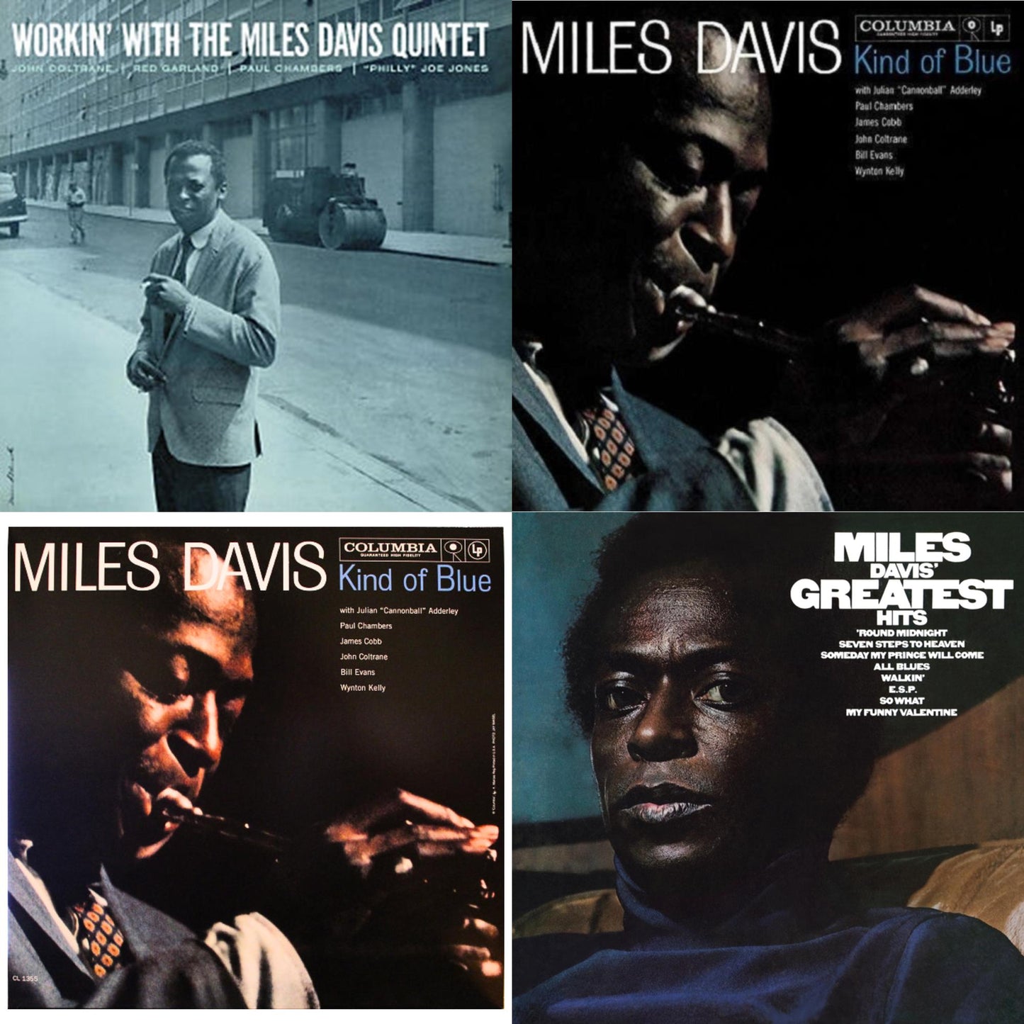 Miles Davis - Workin With The Miles Davis Quintet & Kind Of Blue & Kind Of Blue (Mono) & Greatest Hits (1969) (150G/Dl Code) - LP Vinyl Bundle
