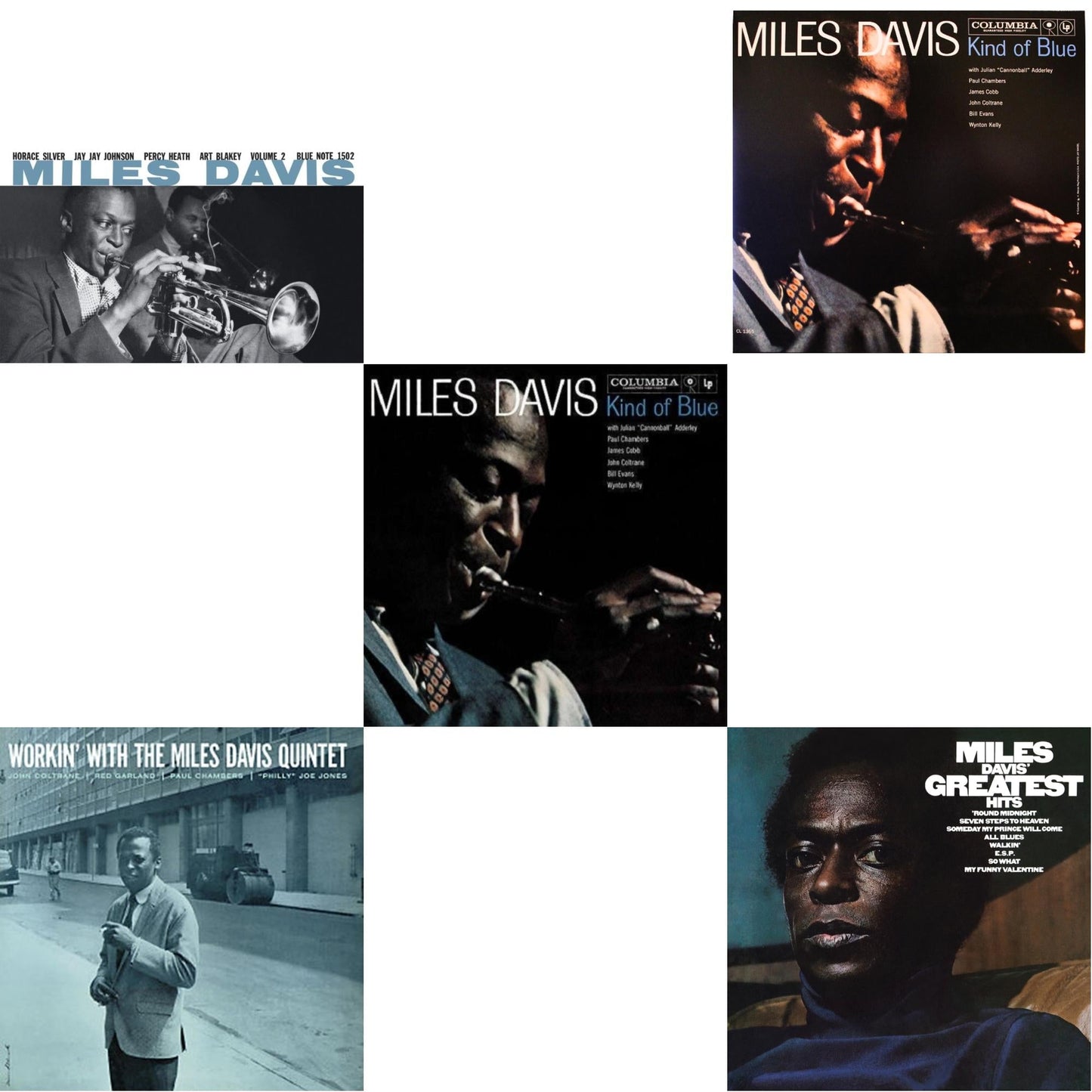 Miles Davis - Volume 2 (Blue Note Classic LP Vinyl Series) & Workin With The Miles Davis Quintet & Kind Of Blue & Kind Of Blue (Mono) & Greatest Hits (1969) (150G/Dl Code)