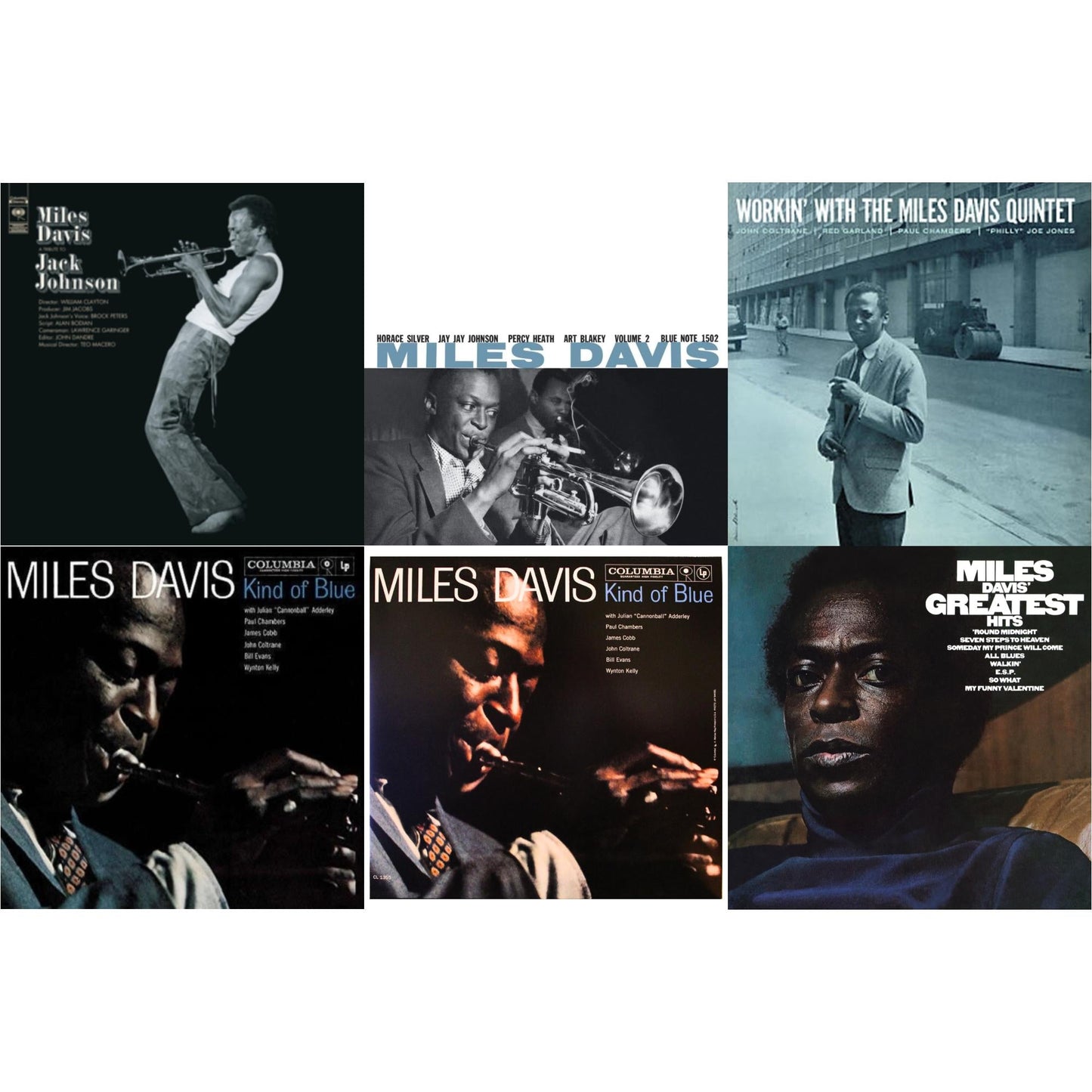Miles Davis - Tribute To Jack Johnson (140G/Dl Insert) & Volume 2 (Blue Note Classic LP Vinyl Series) & Workin With The Miles Davis Quintet & Kind Of Blue & Kind Of Blue (Mono) & Greatest Hits (1969) (150G/Dl Code)
