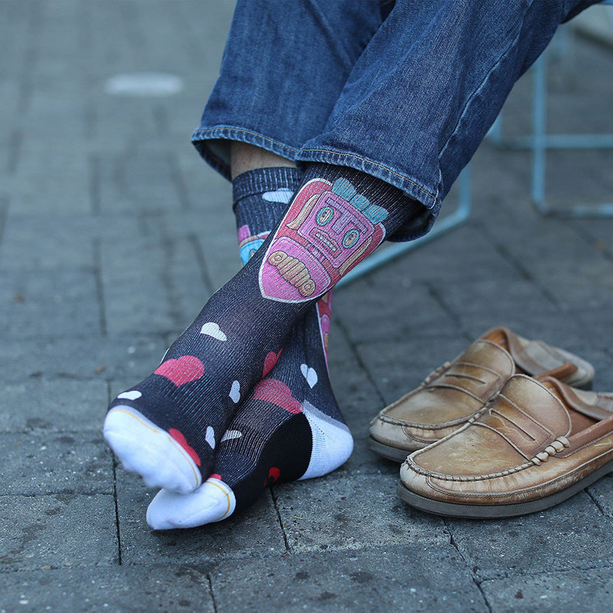 Dirk Hays Computer Love Adult Crew Socks
