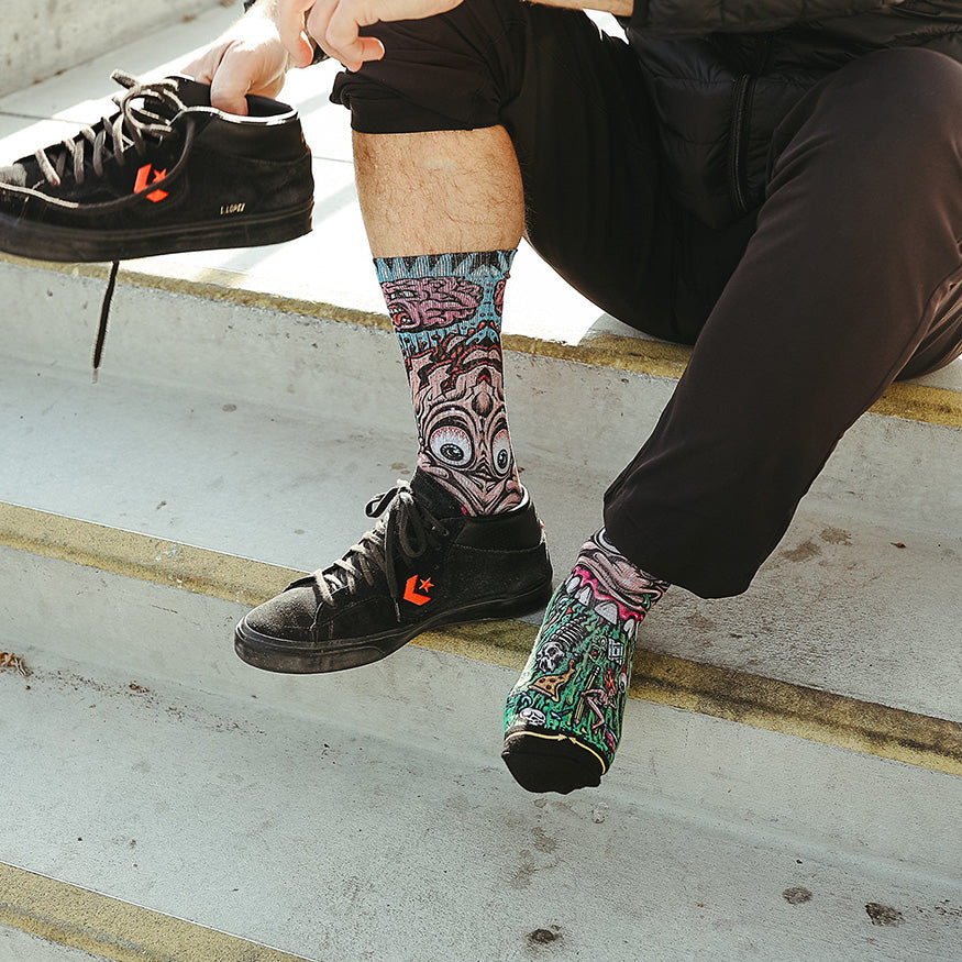 Jimbo Sick Stick Figure Adult Crew Socks