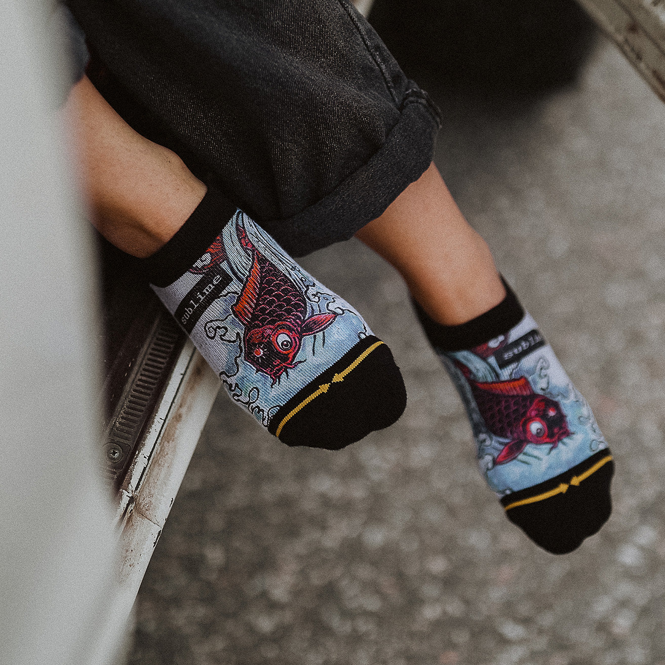 Sublime Bad Fish No Show Adult Socks