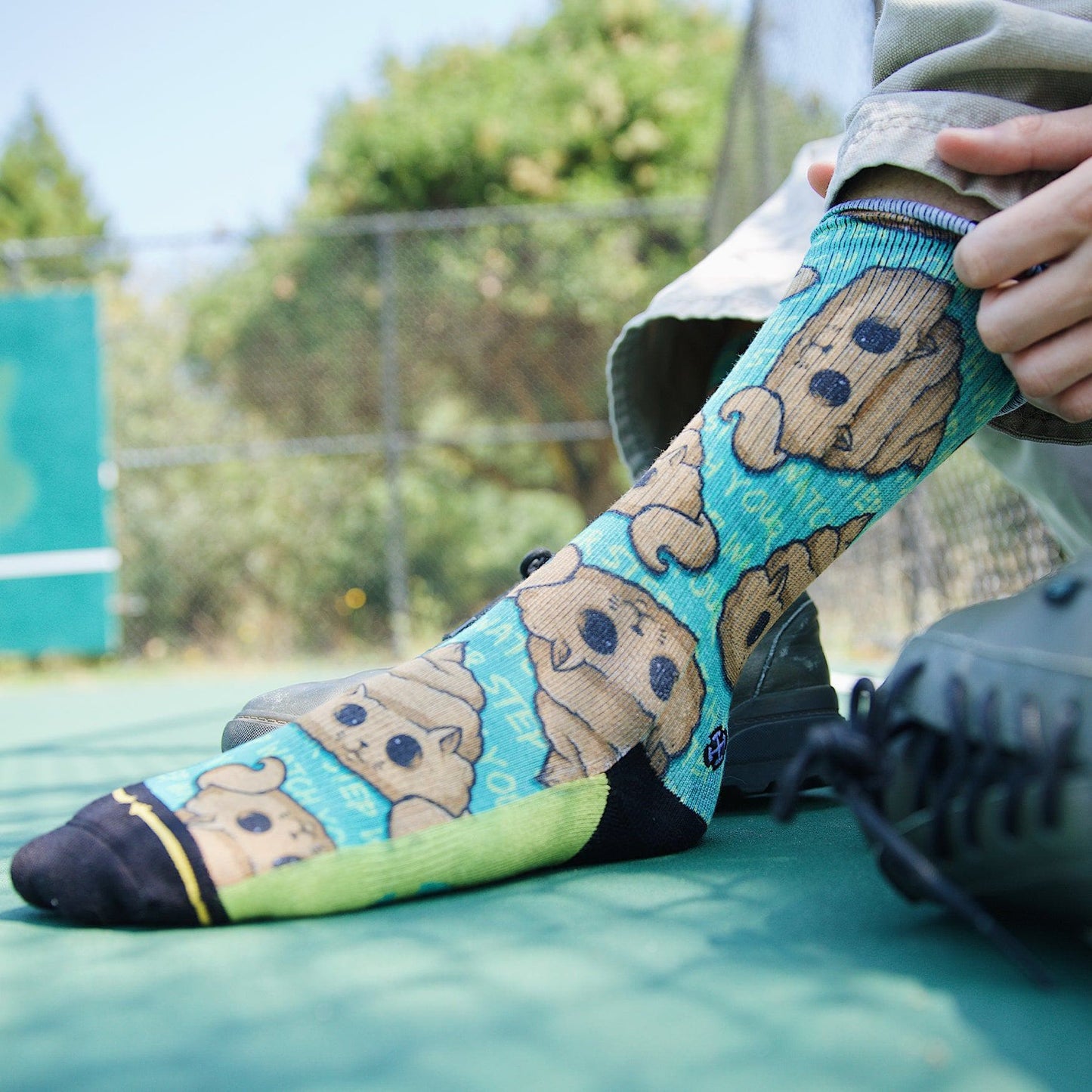 Poo Cat Adult Crew Socks Art By Chump Magic