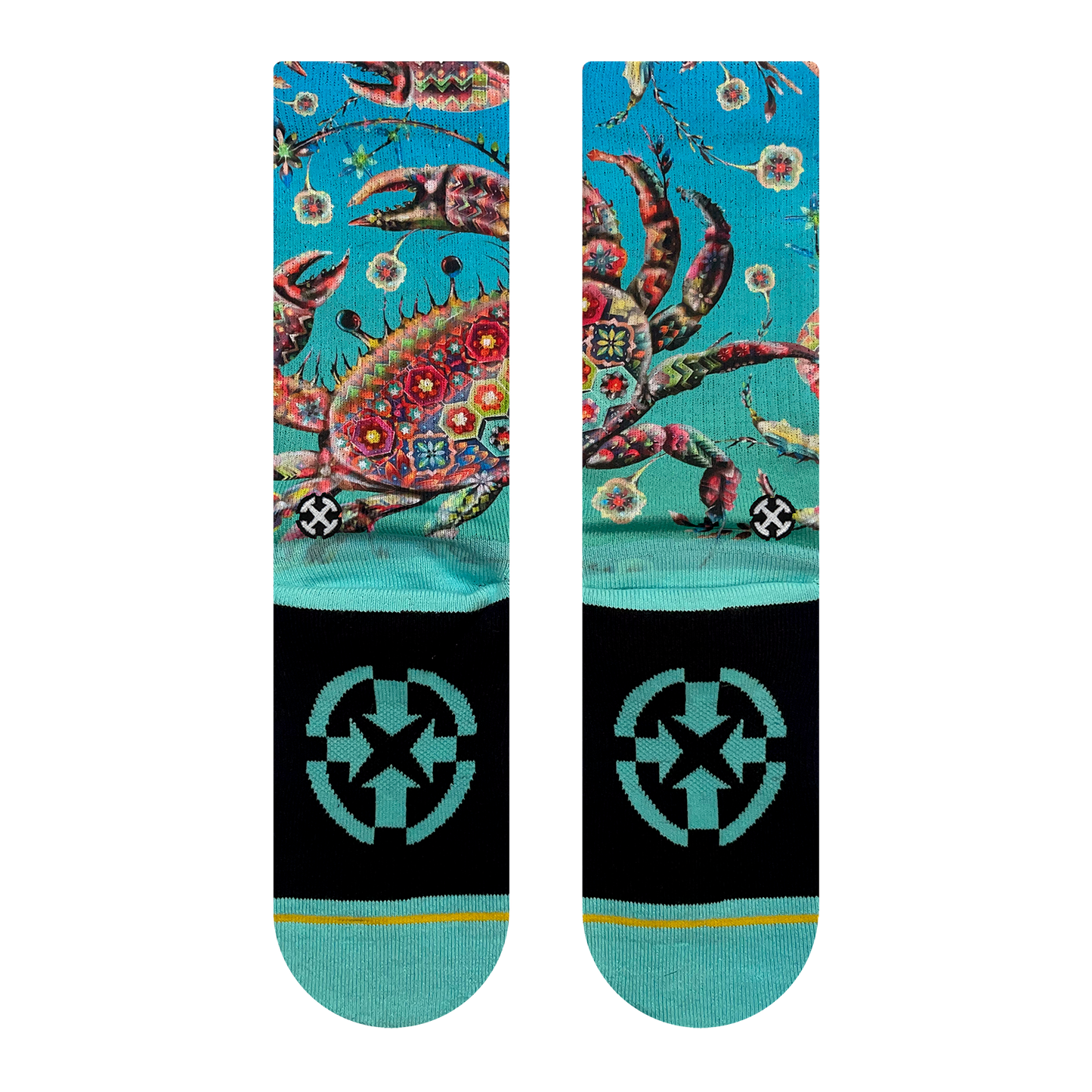 Barrio Crab Adult Crew Socks with Art by Max Ehrman