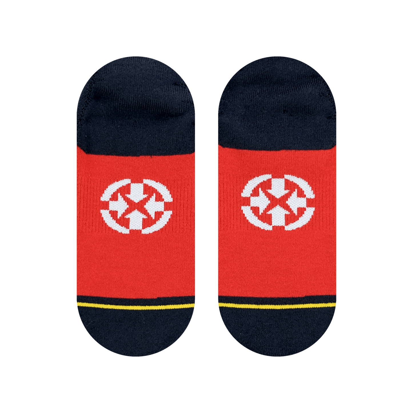 Red Water Color Adult No Show Socks by Daniel Jean-Baptiste