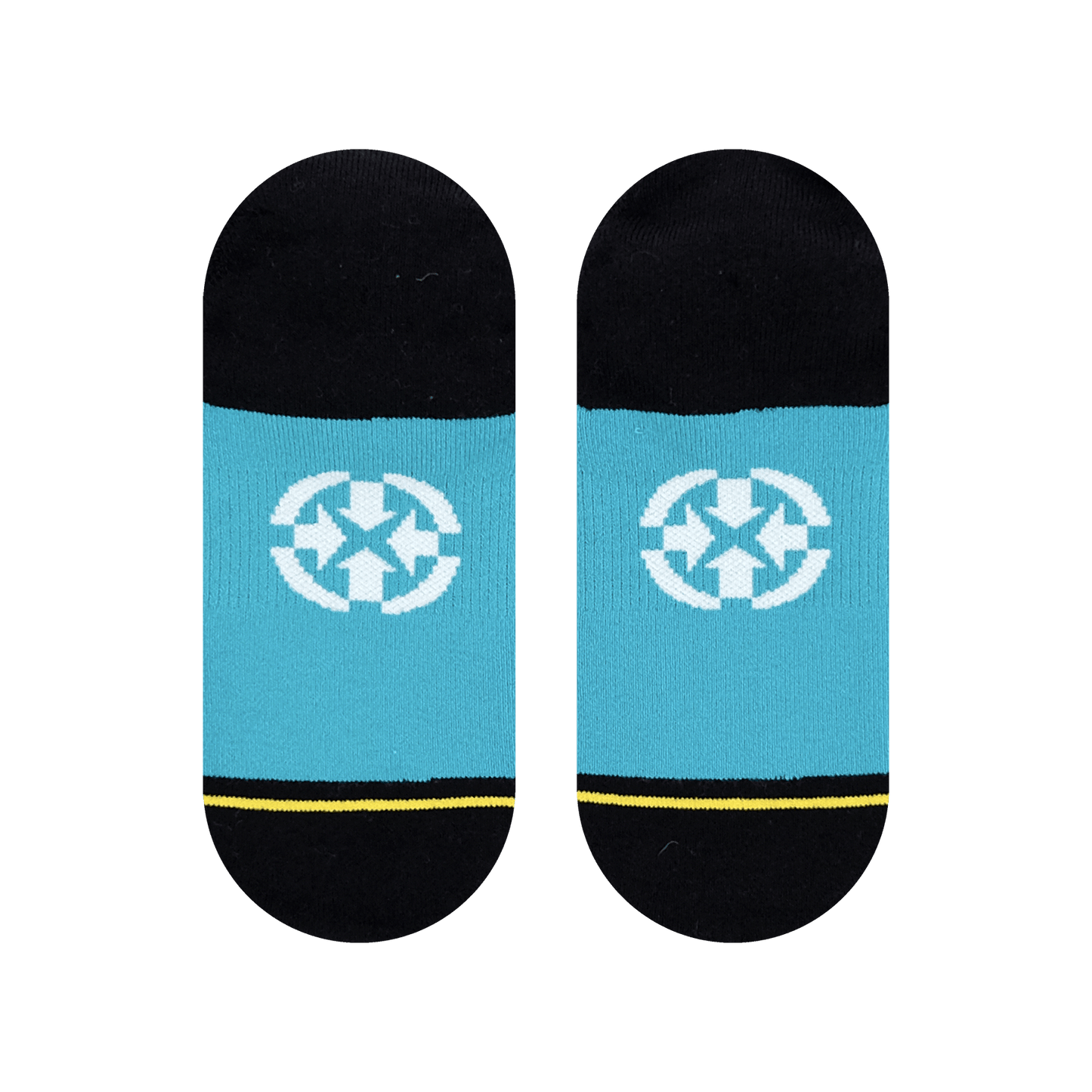 Turquoise Water Color Adult No Show Sock With Art By Daniel Jean-Baptiste