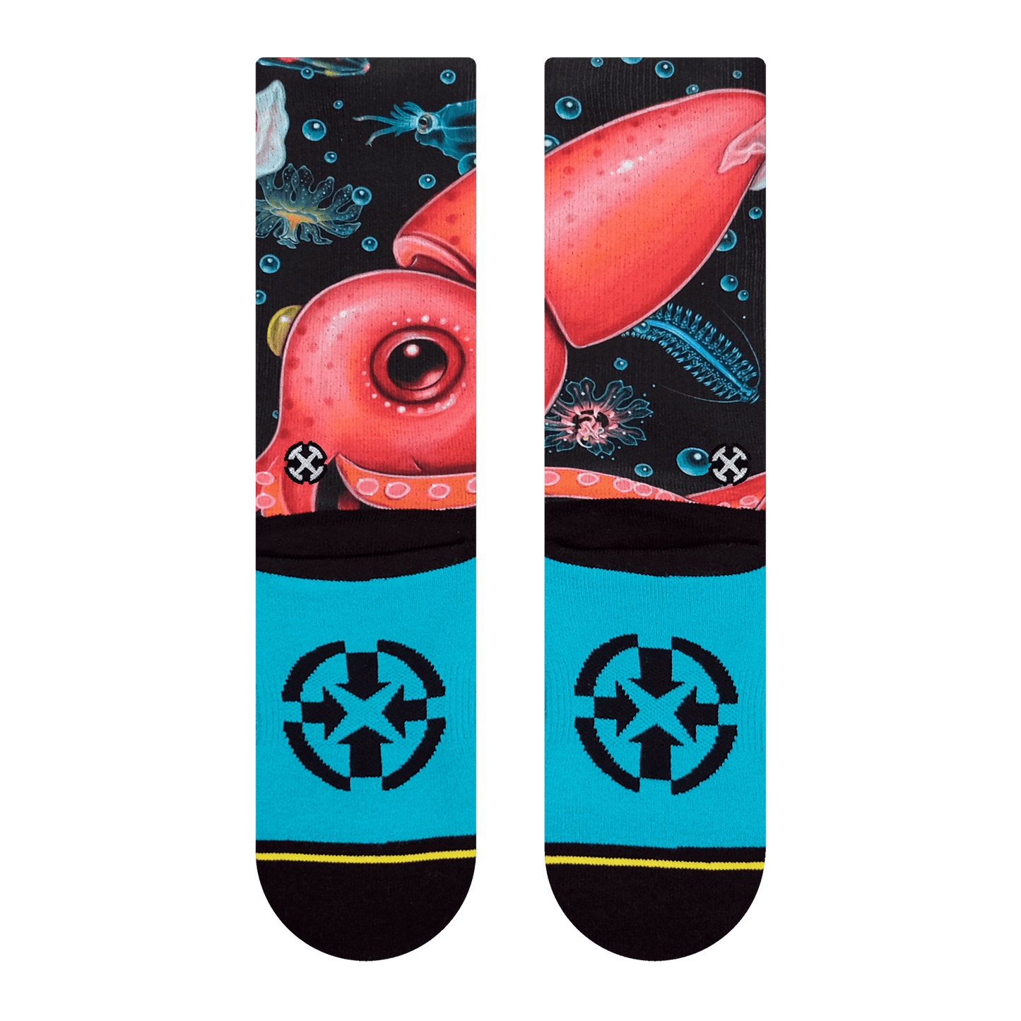 Giant Strawberry Squid Adult Crew Socks With Art From Umijoo