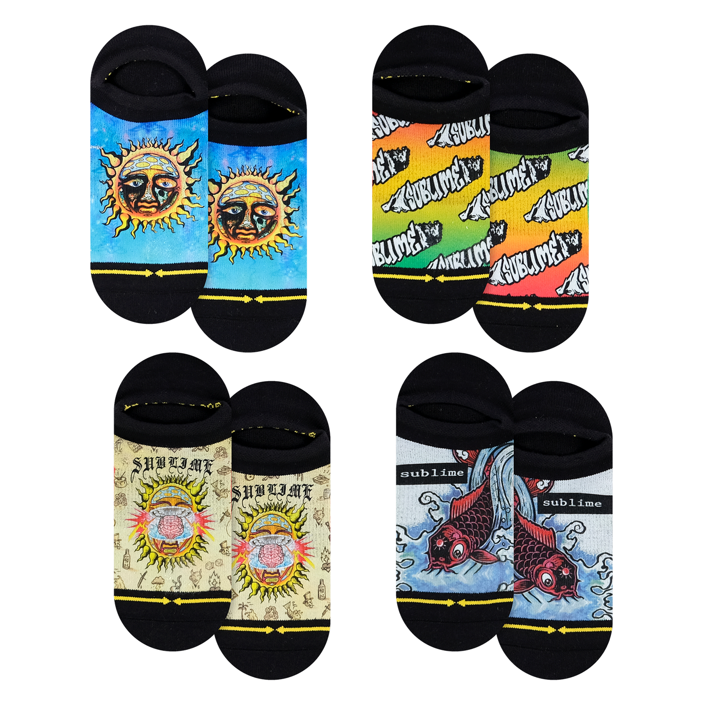 Sublime Adult No Show Socks 4-Pack