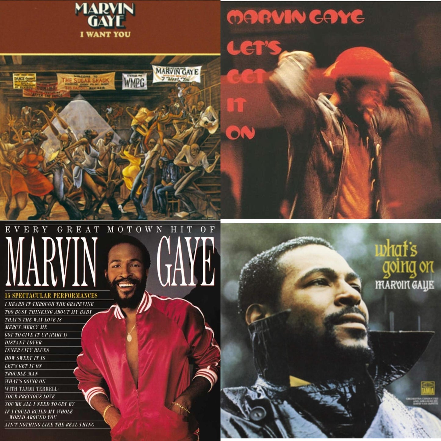 Marvin Gaye - I Want You & Let's Get It On & Every Great Motown Hit Of Marvin Gaye: 15 Spectacular Performances & What's Going On - LP Vinyl Bundle